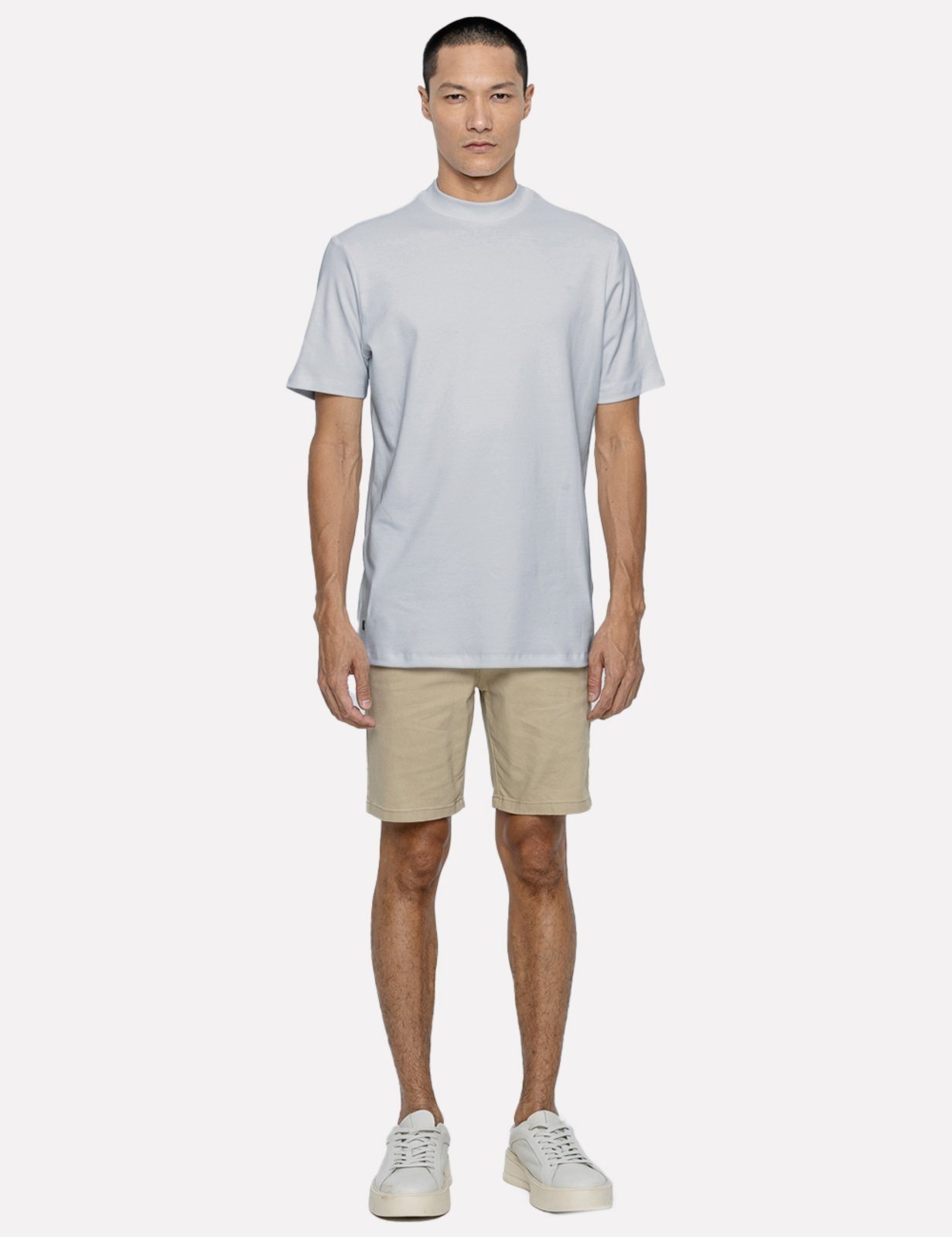 Camiseta K&J Black Masculina Slim Premium Suedine Egípcio GA Cinza Claro