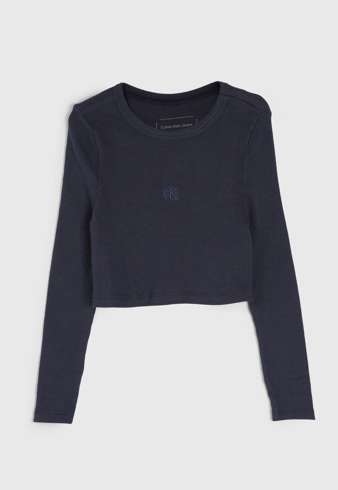 Infantil – Blusa Manga Longa Calvin Klein Logo Azul-Marinho