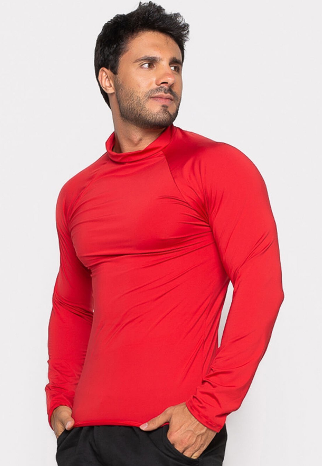 Camisa Bravaa Store Longa Térmica Praia Segunda Pele Proteção Uv 50 037 Vermelho
