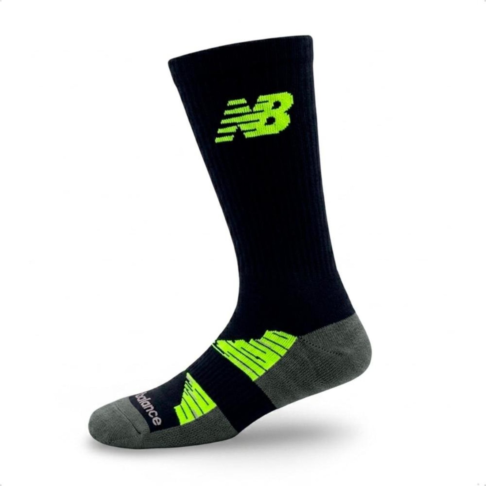 Meia New Balance Unissex Performance Run Cano Longo Corrida Preto