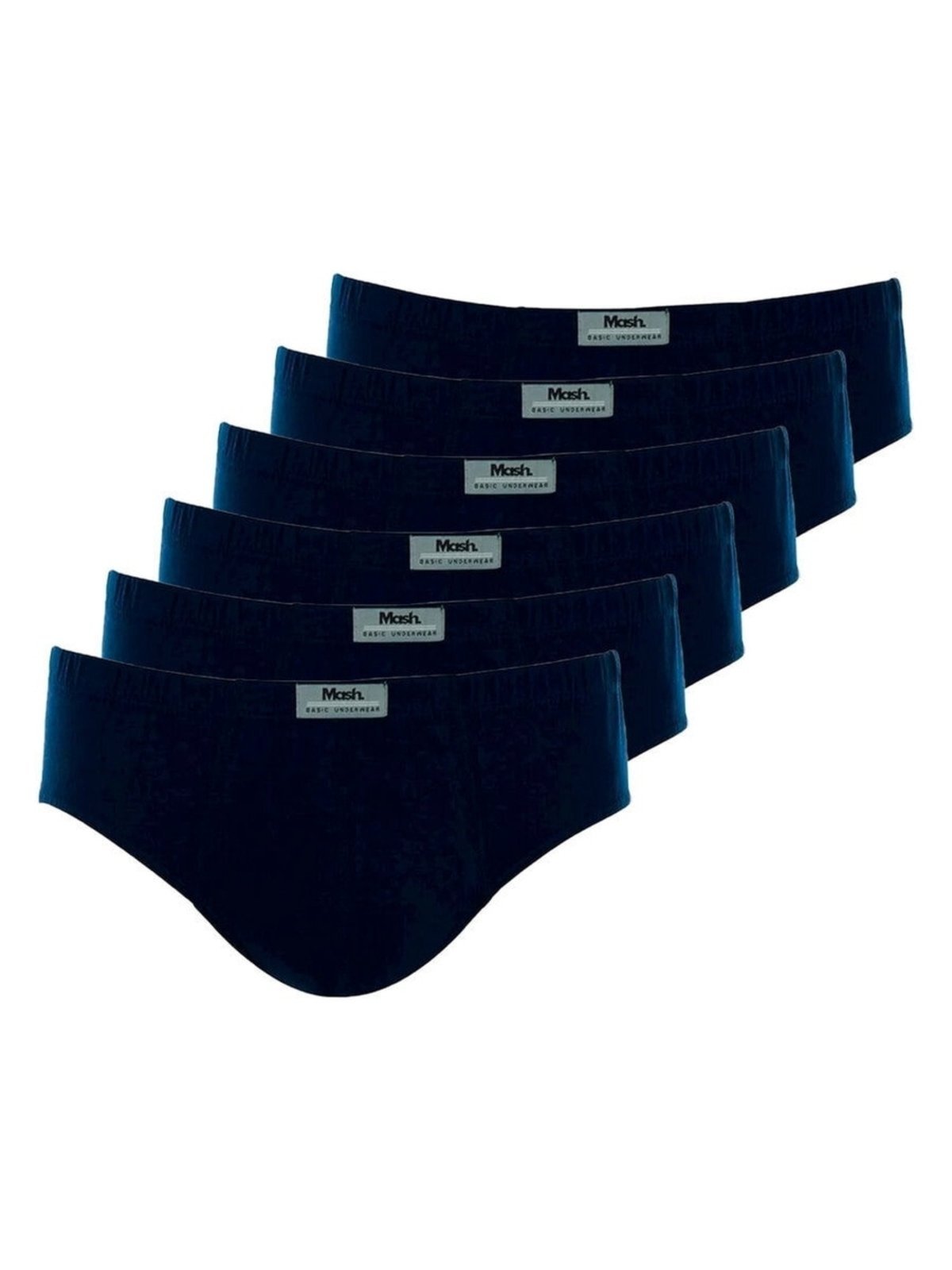 Kit com 6 Cuecas Slip Mash 074.58 Azul Marinho