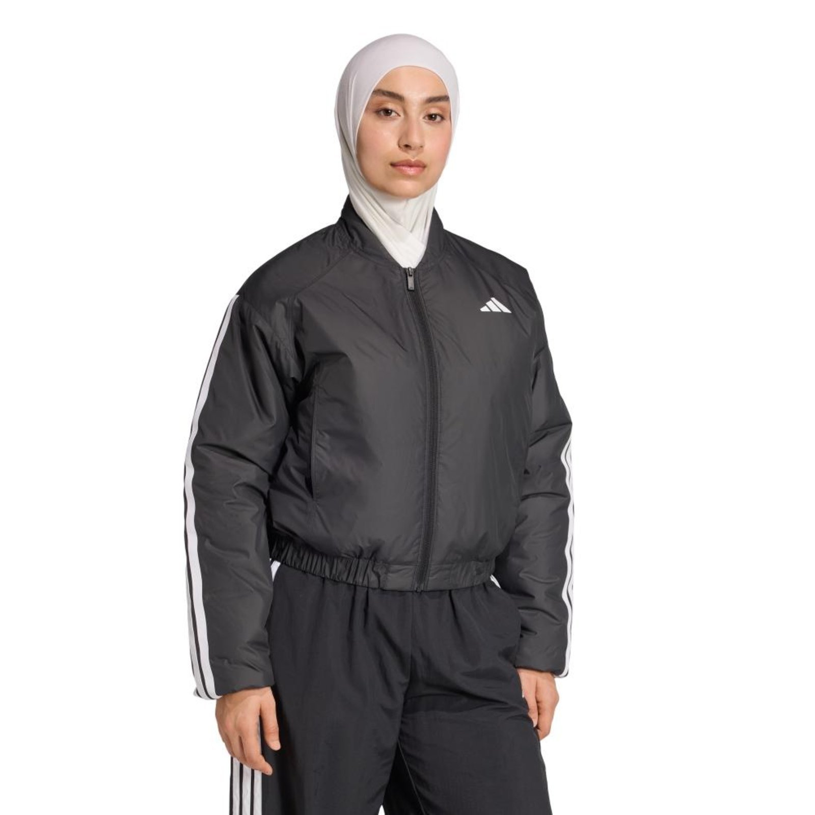 Jaqueta Bomber Insulated Essentials CLIMAWARM Três Listras adidas Sportswear Preto