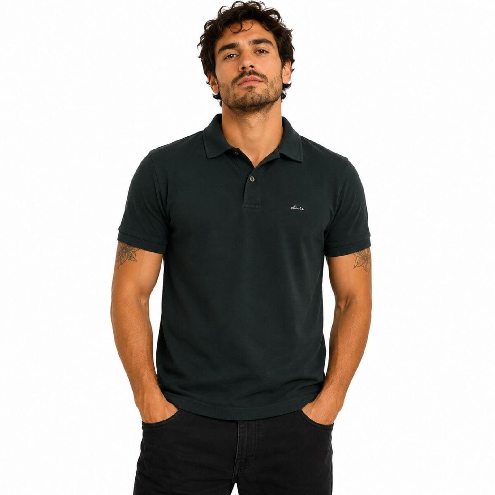 Camisa Polo Casual Masculina Dixie 29.14.0175 Preto
