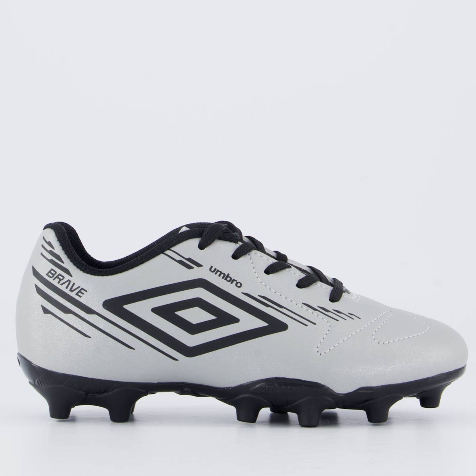 Vista 2 Chuteira Umbro Brave Campo Juvenil e Preto cinza Umbro cinza