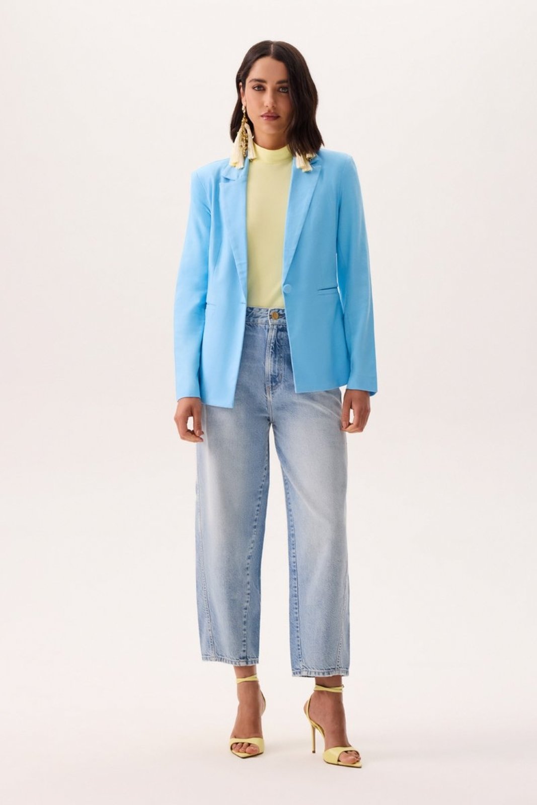 Blazer Feminino Alfaiataria Flor de Lis
