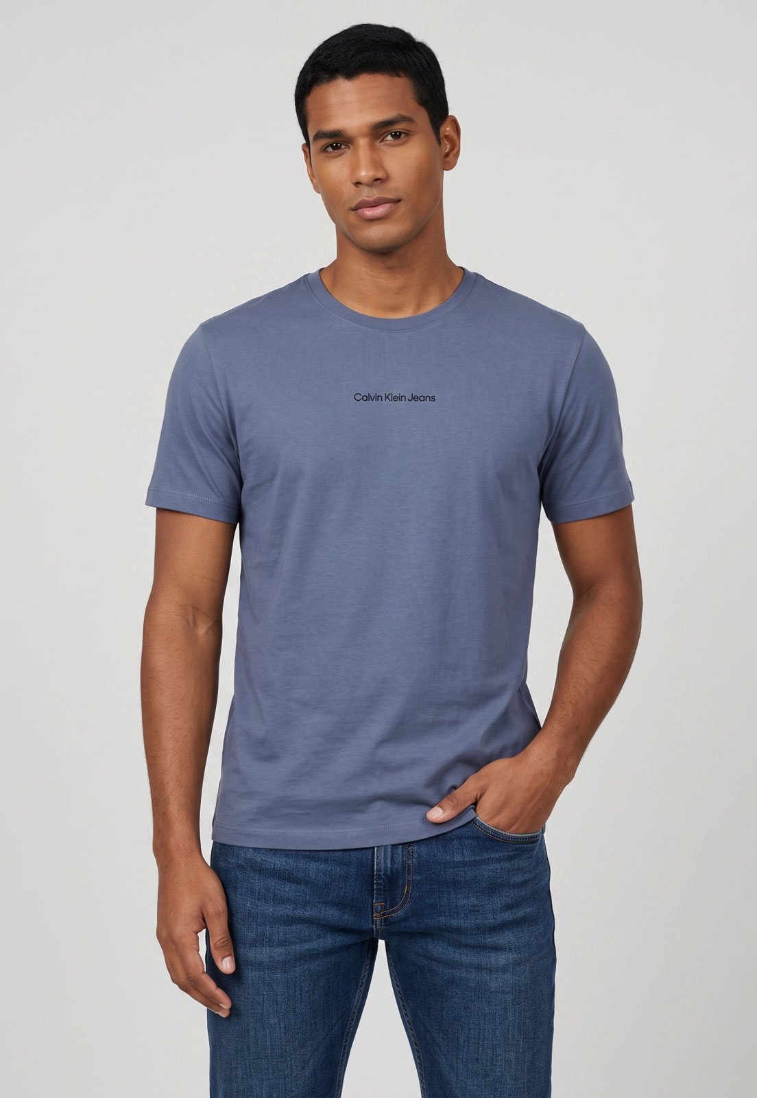 Camiseta Masculina Calvin Klein Jeans Logo Azul