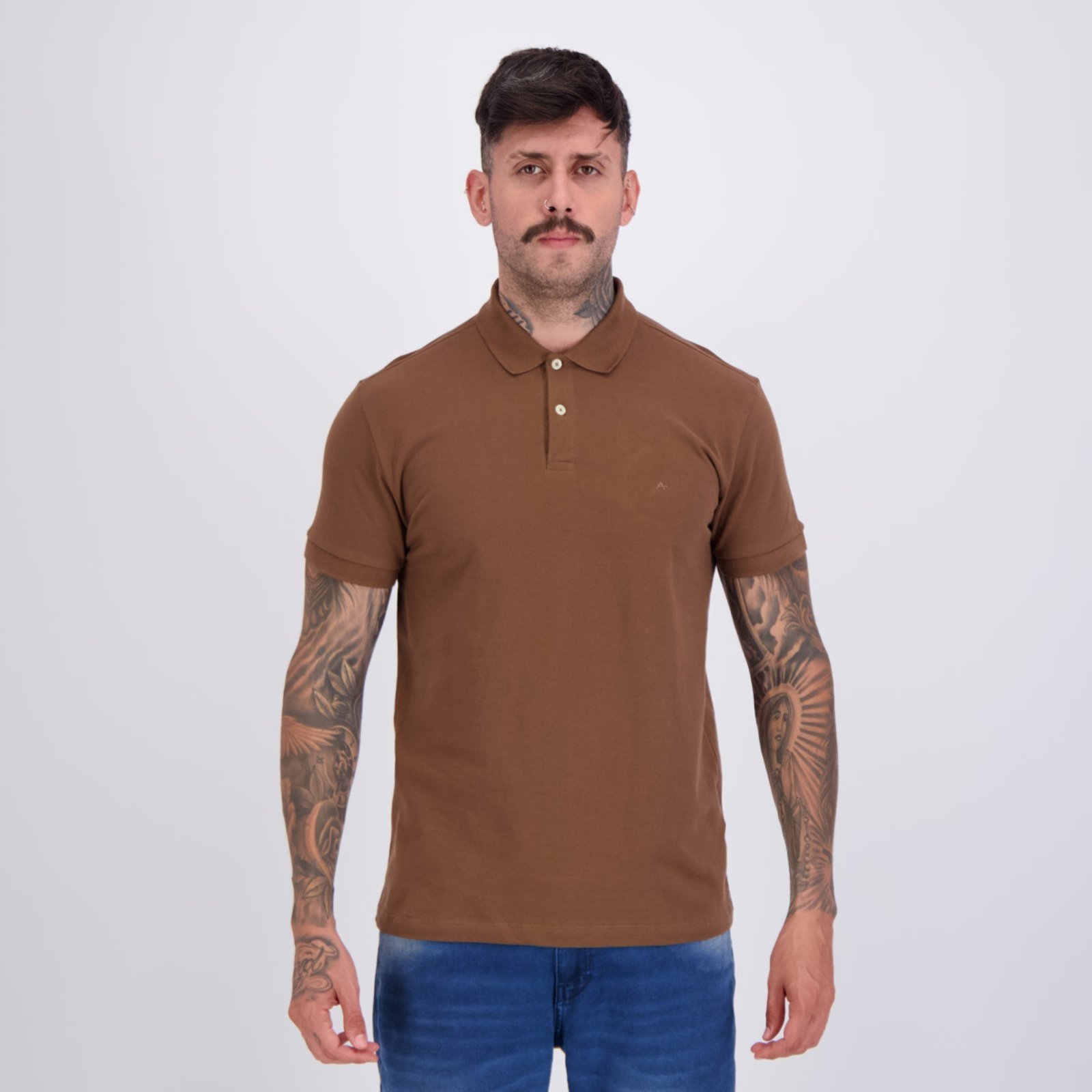 Polo Aramis Basica Piquet Marrom