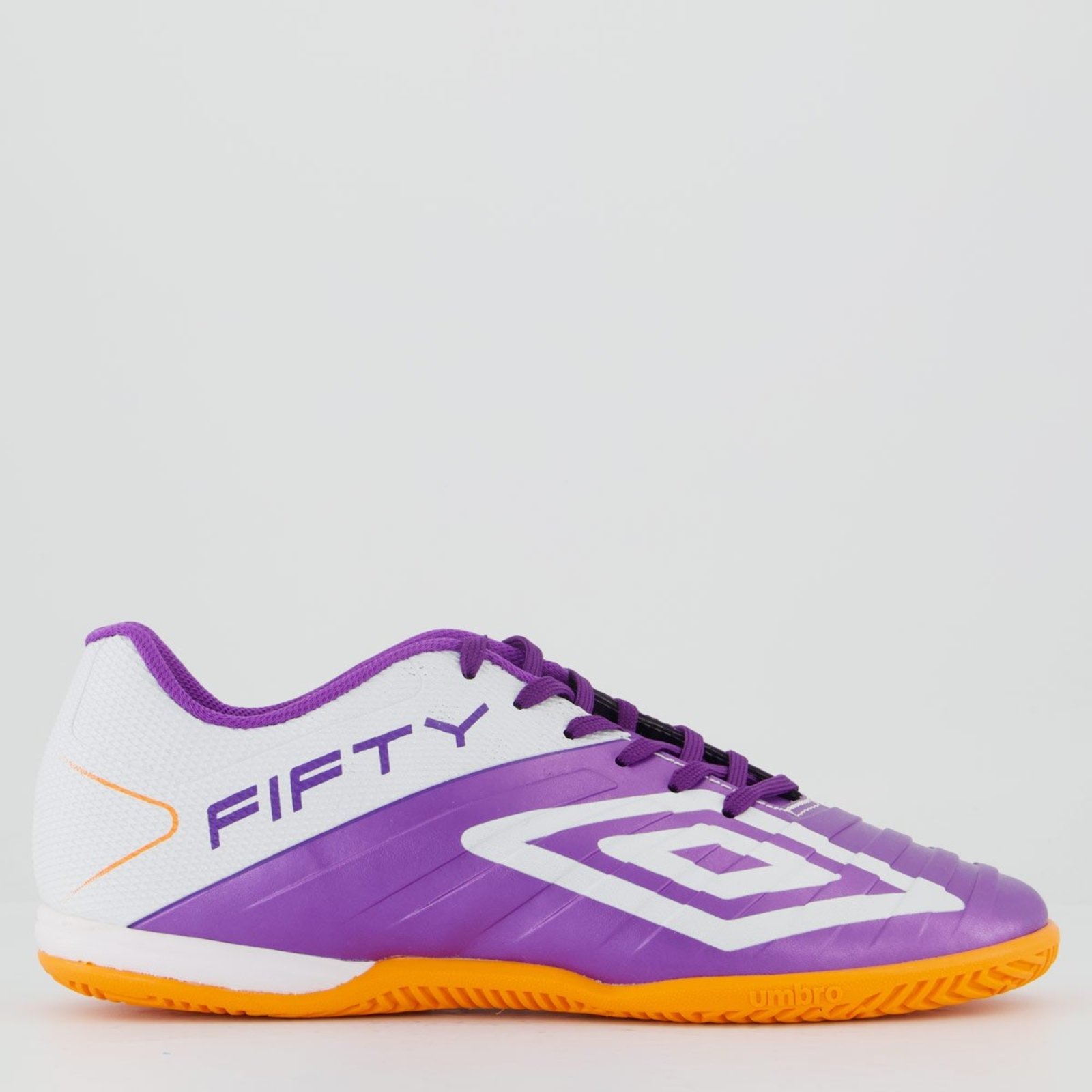 Chuteira Umbro Fifty VII Futsal Roxa e Branca