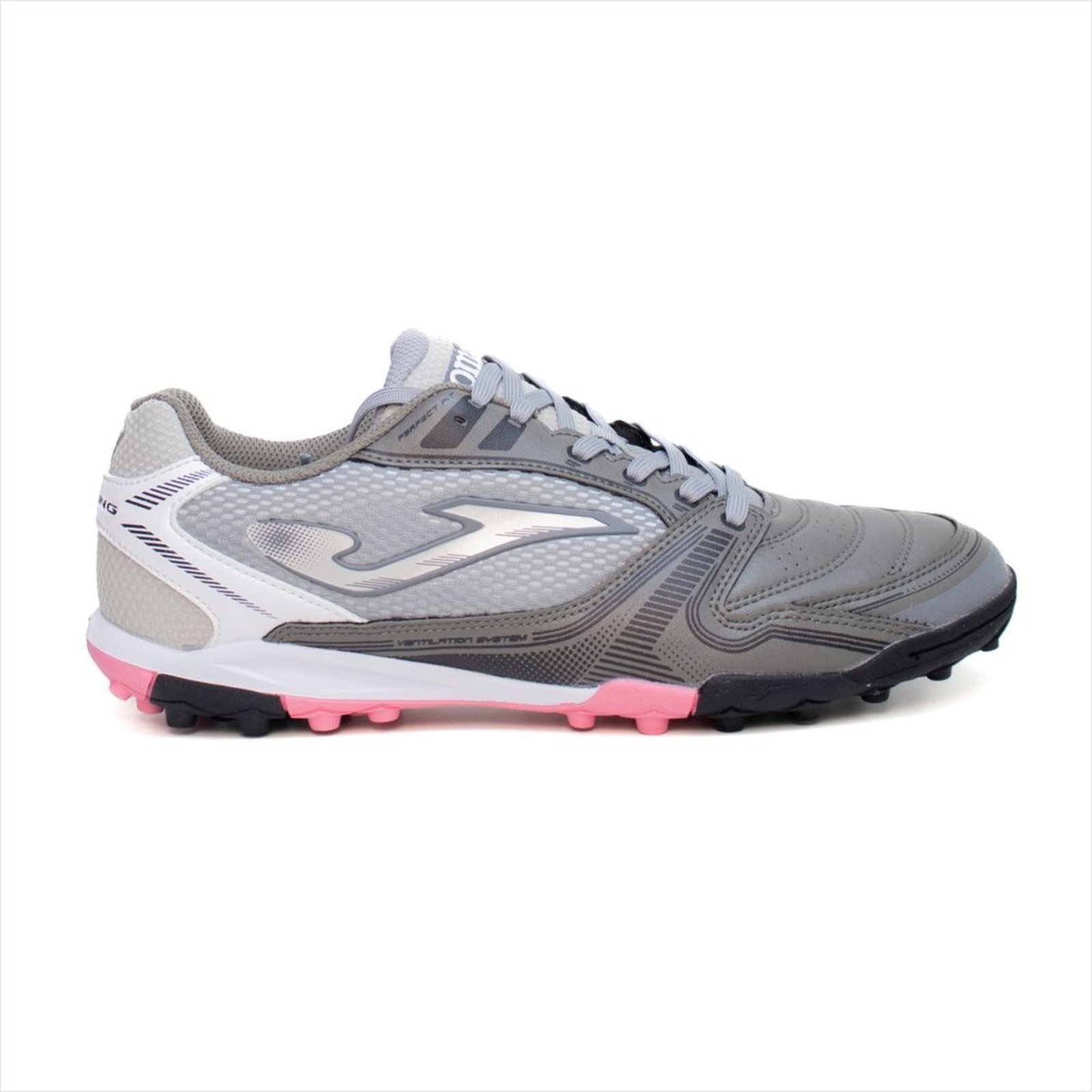 Vista 2 Chuteira Joma Dribling Society - Cinza/Rosa cinza rosa Joma cinza rosa