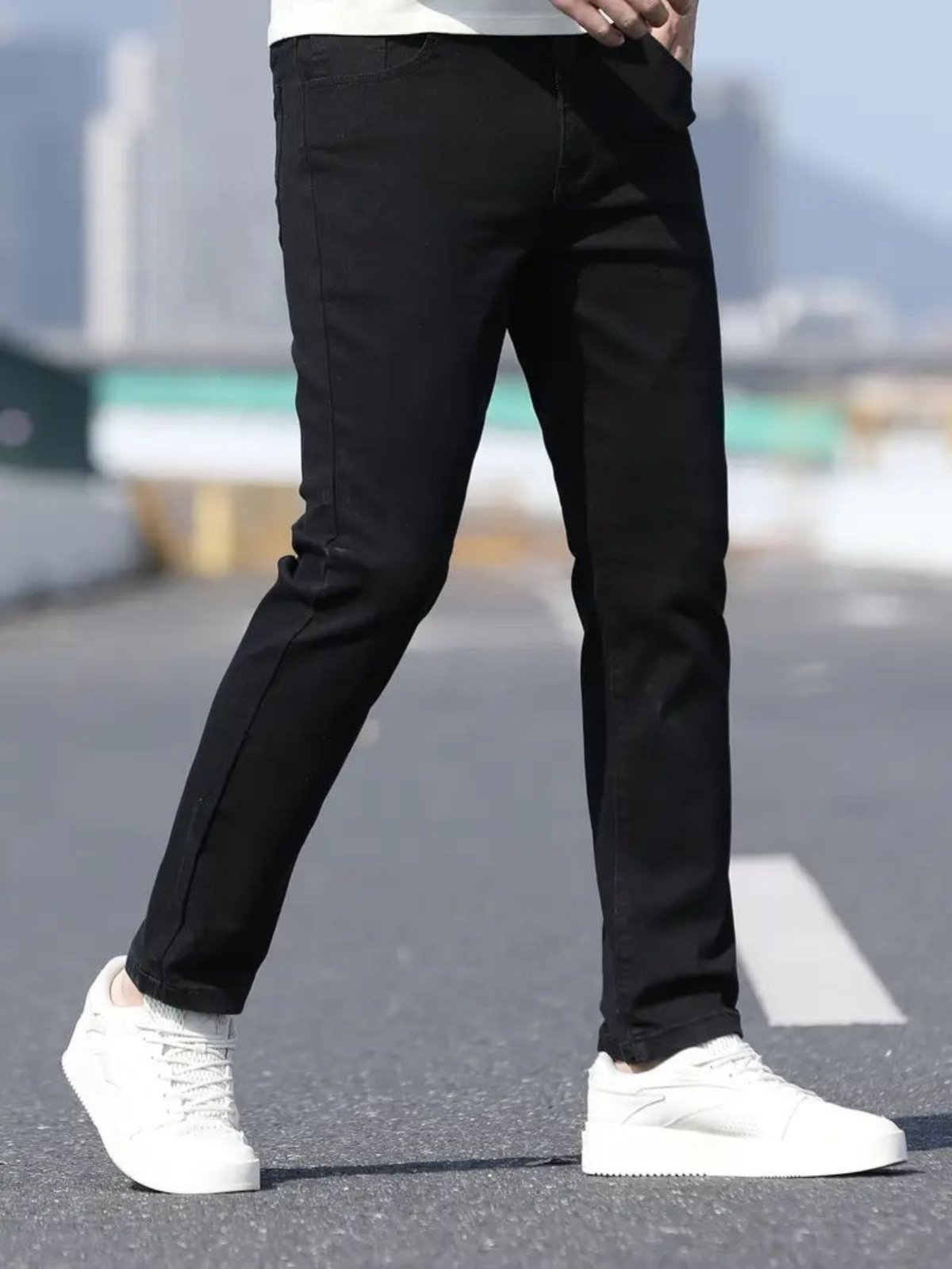 Calça Jeans 5 ESTILOS Masculina Preta Caimento Impecável, Conforto Premium e Versatilidade para Todos os Momentos