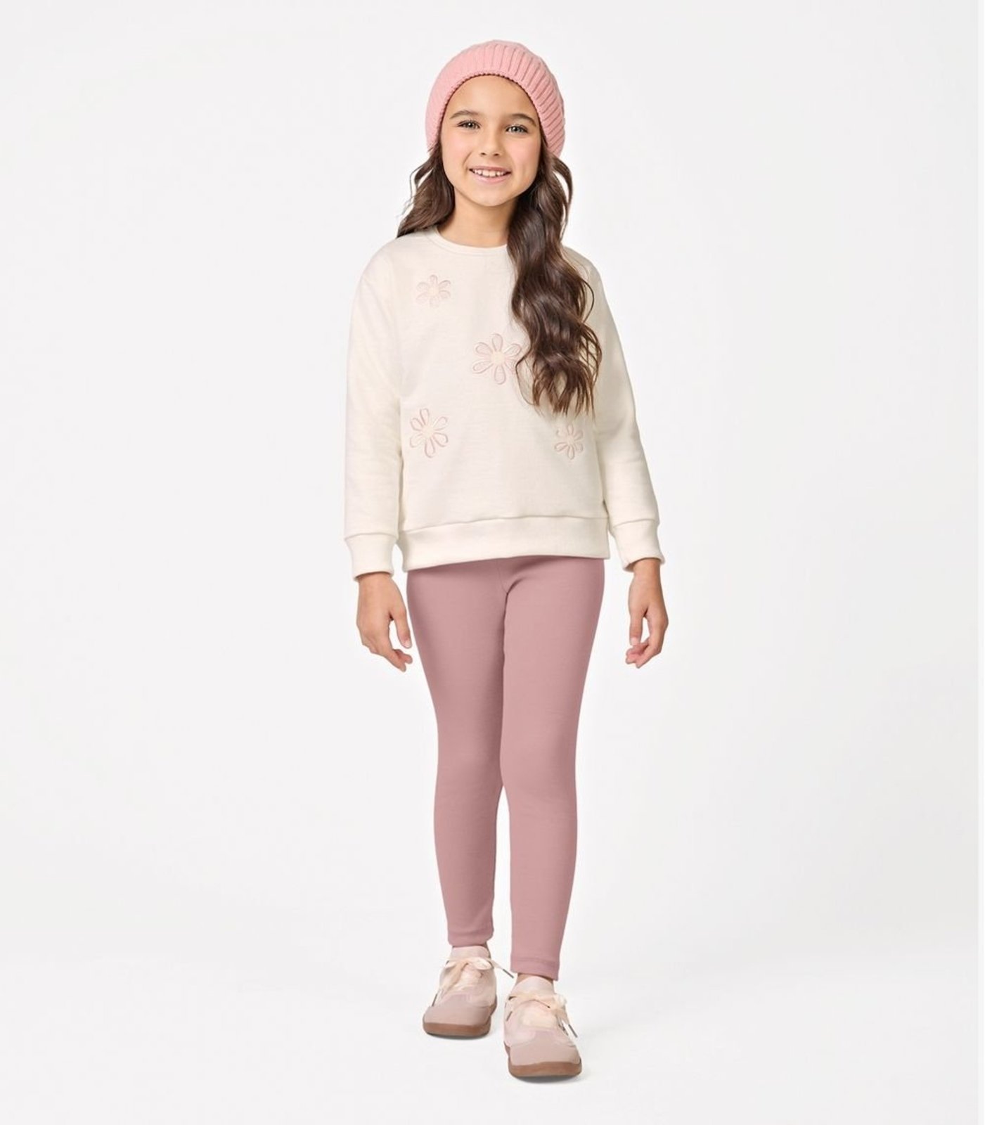 Infantil - Conjunto Blusão com Legging Moletom Trick Nick Bege