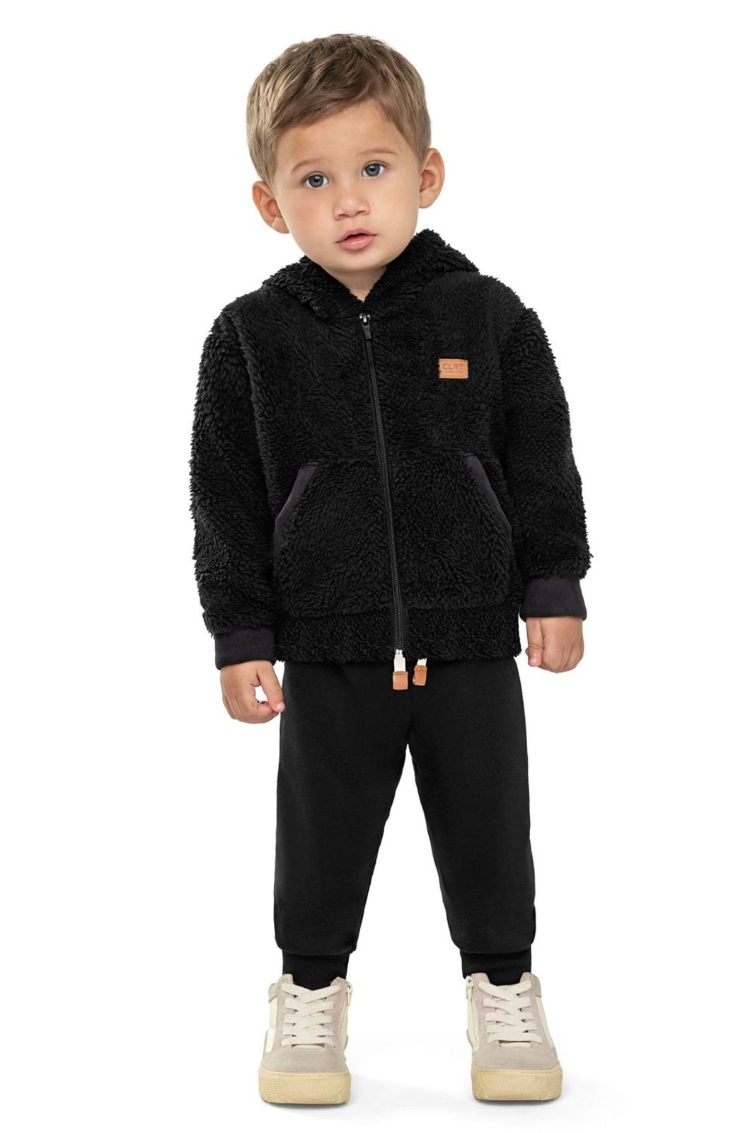 Infantil - Conjunto Menino Capuz Pelúcia Colorittá Preto
