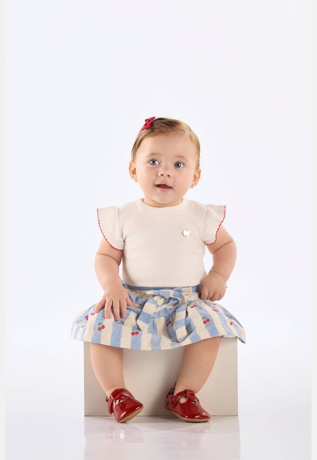 Infantil - Conjunto com Body e Saia Up Baby Branco