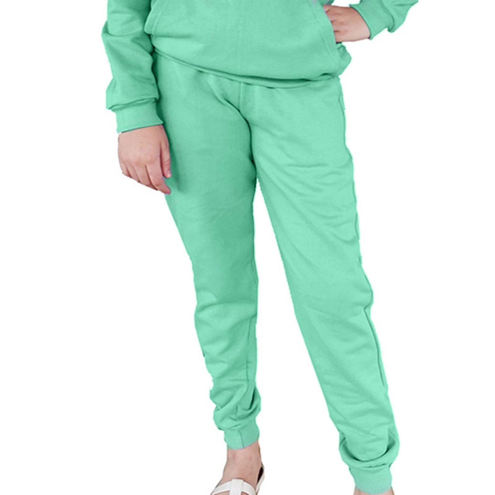 Infantil - Calça Estilo Jogger Moletom Juvenil Verde Menta Aliarthe
