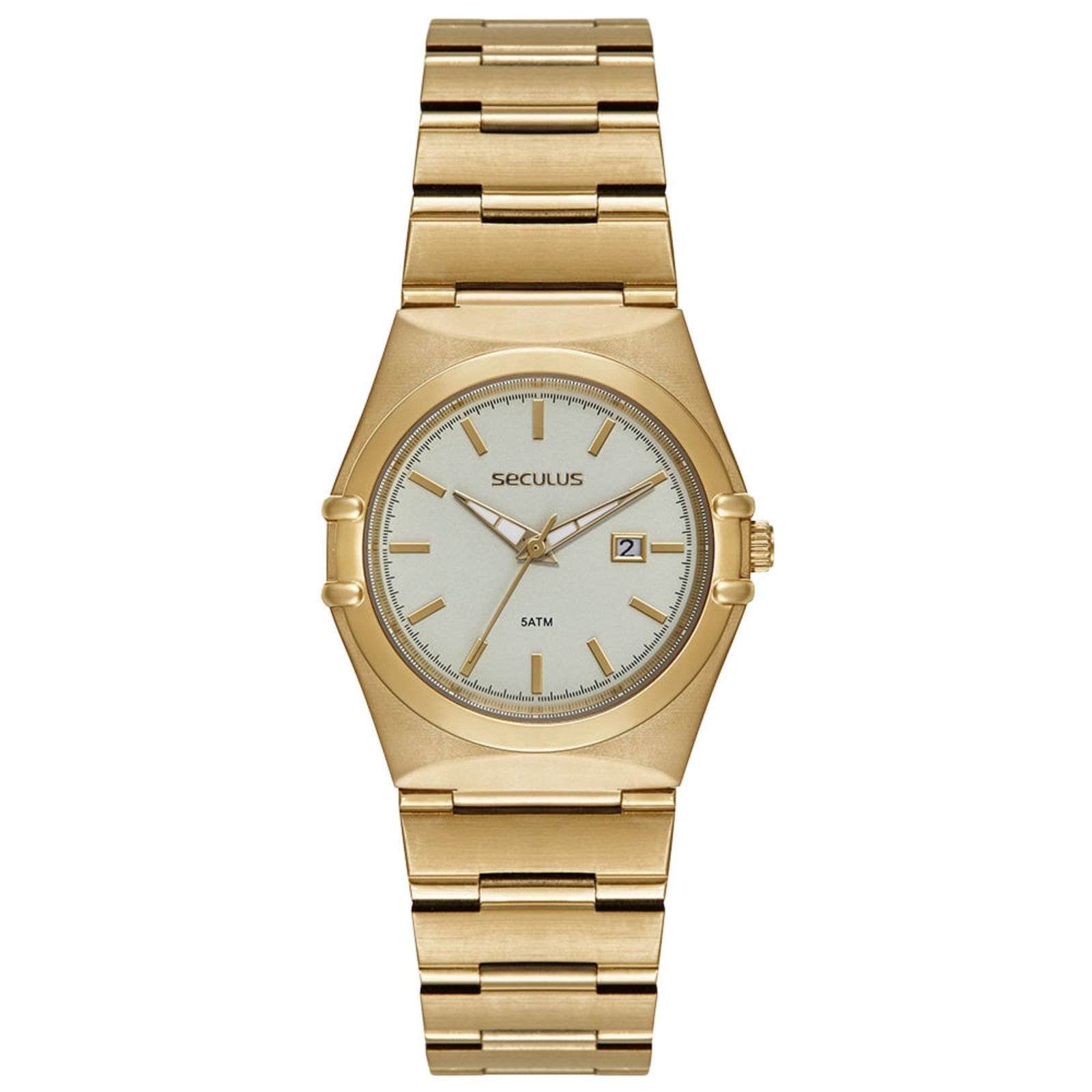 Relógio Feminino Aço Vintage Dourado Seculus