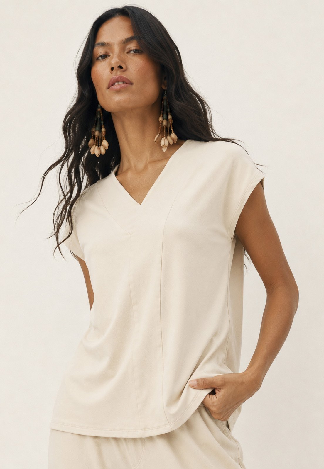 Blusa Amazonia Vital Traço Marfim