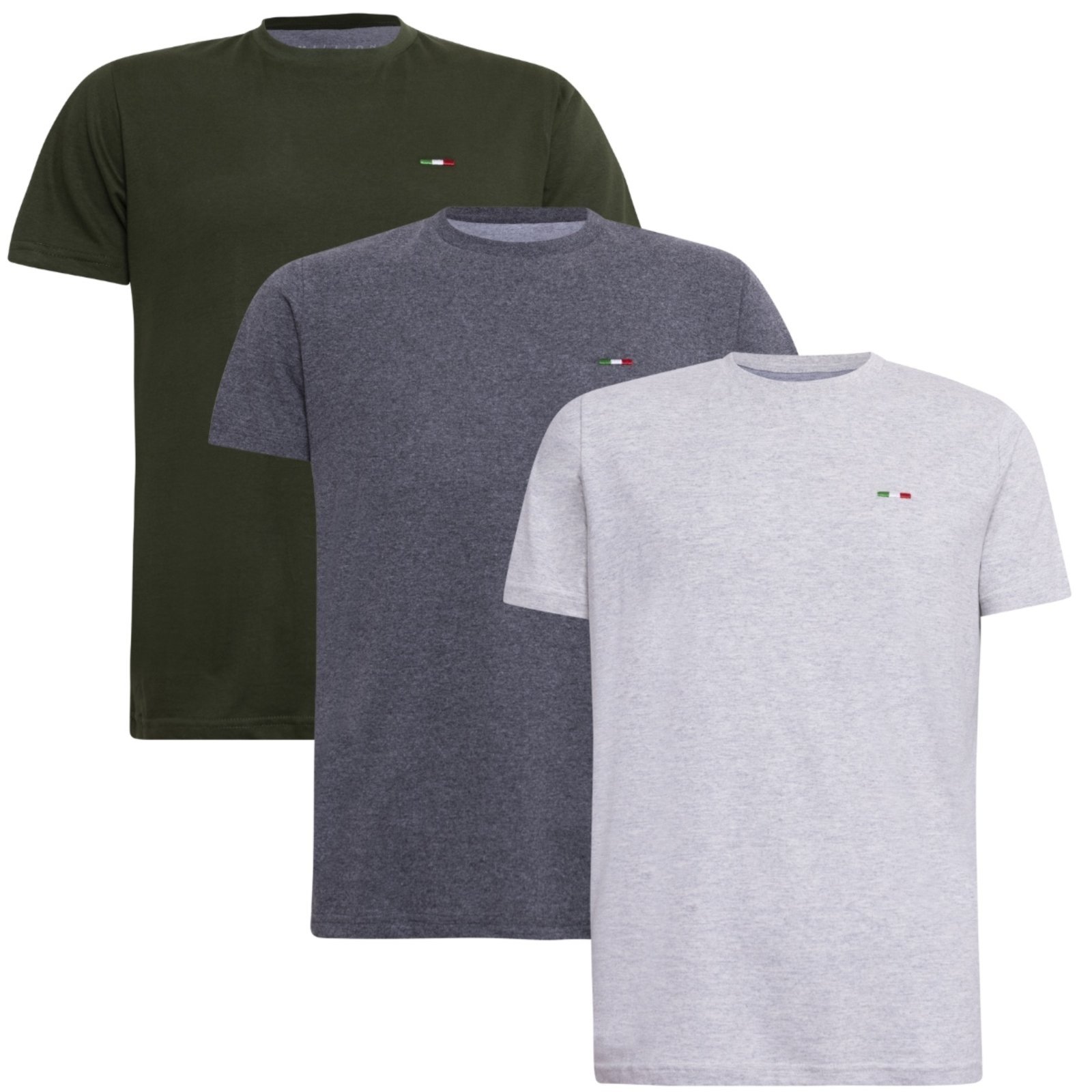 Conjunto 3 Camisetas Básicas Masculina Vih Triny em Algodão Premium no Estilo Tommy Bordado Itália