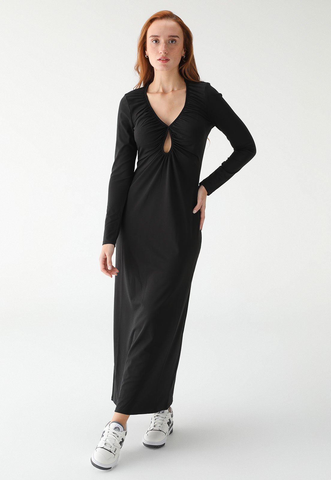 Vestido TOPSHOP Midi Recorte Preto