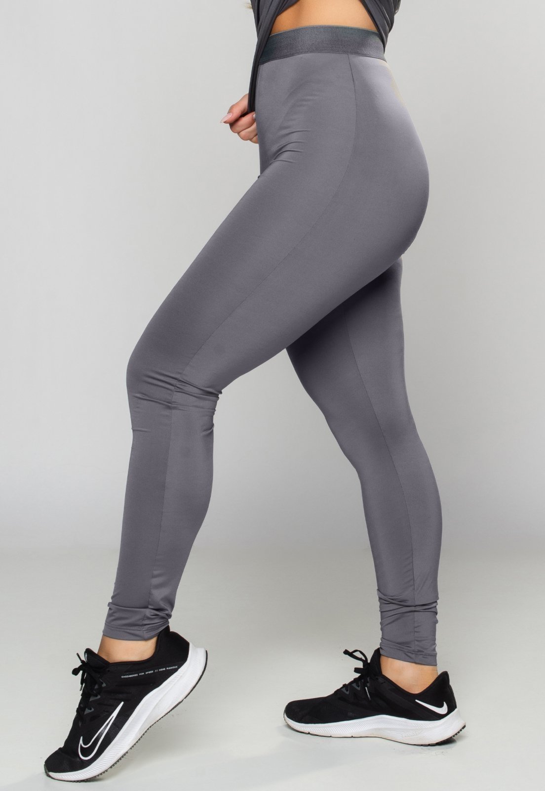 Meia Calça Térmica MVB Modas Segunda Pele Feminina Proteção Uv Cinza