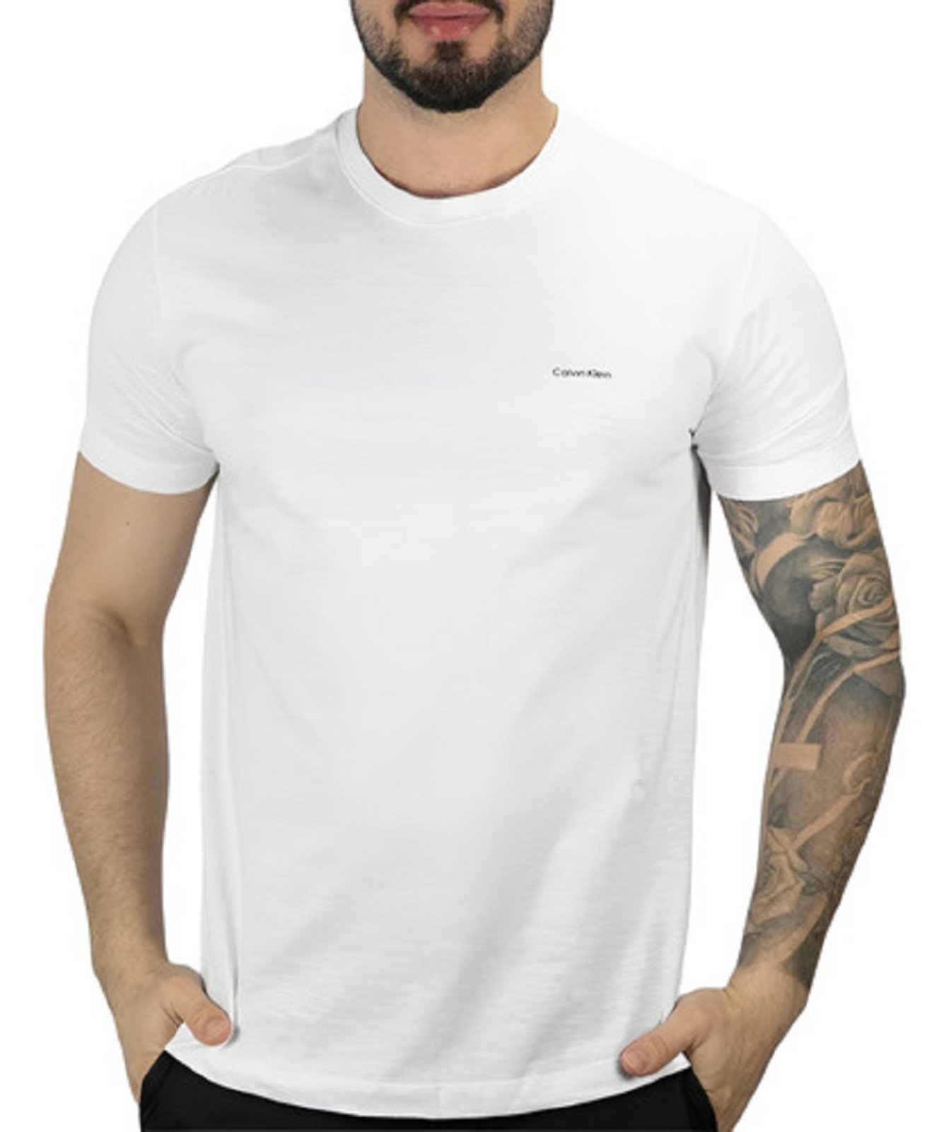 Camiseta Calvin Klein Flamê Branca