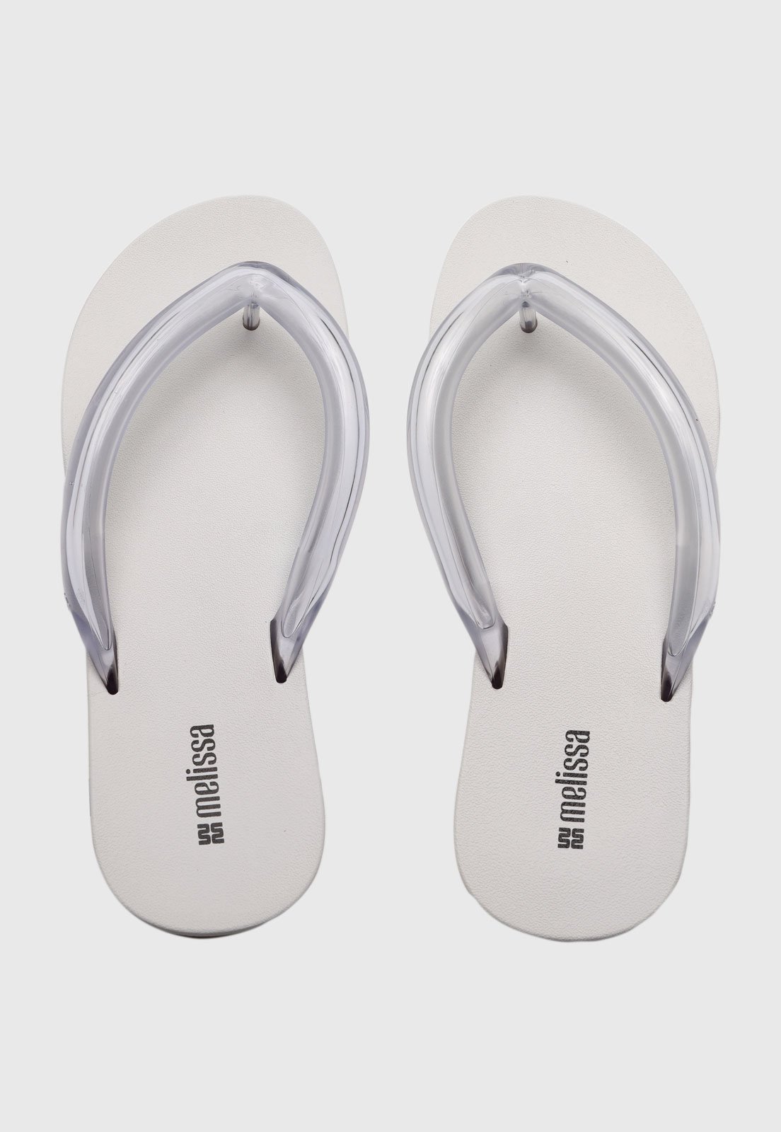 Chinelo Feminino Melissa Tiras Transparentes Branco
