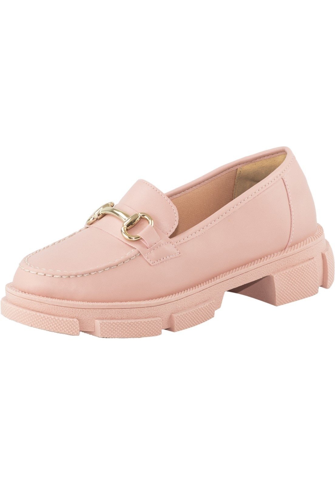 Mocassim Tratorado Lumiss Sapato Oxford Plataforma Nude