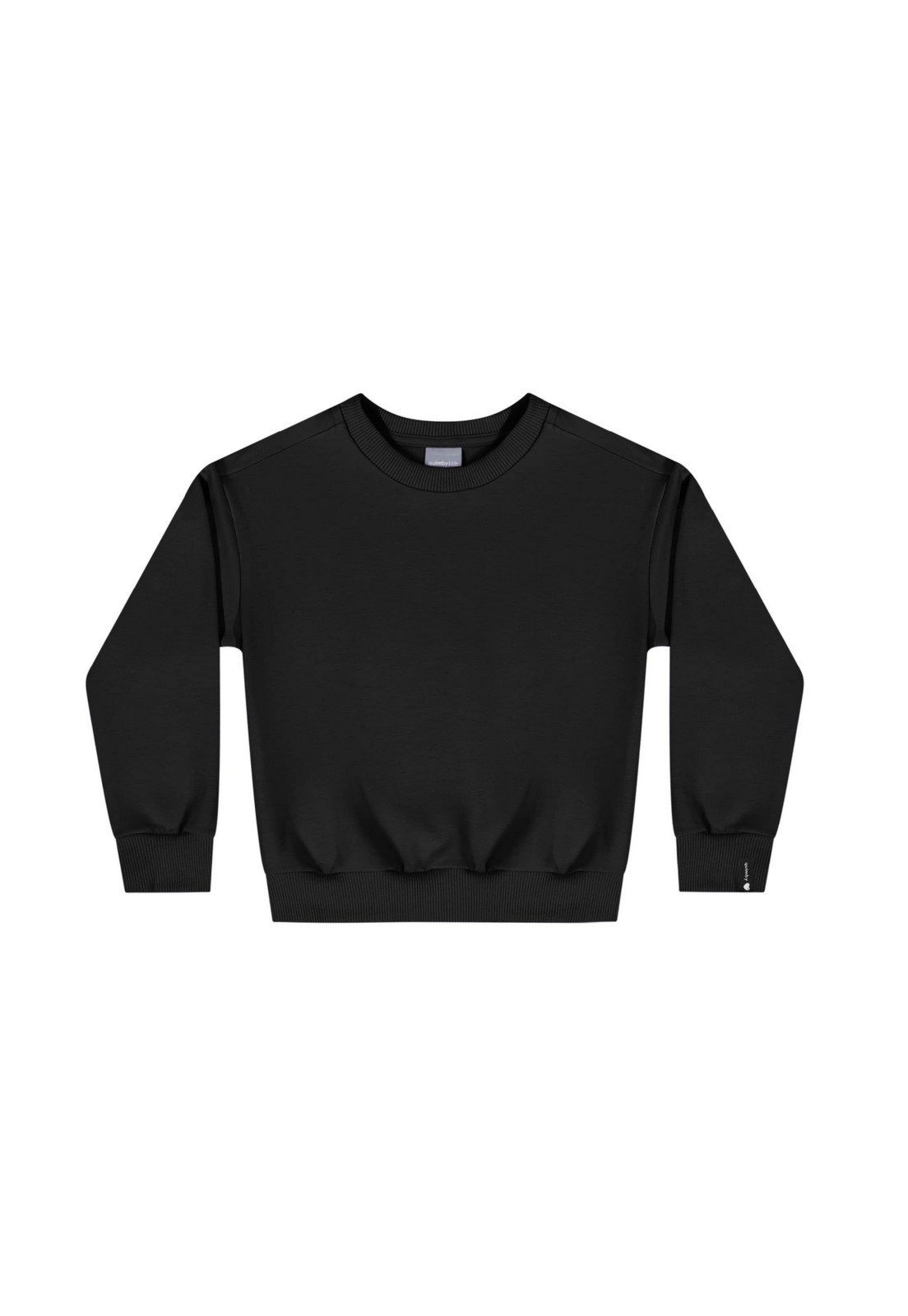 Infantil - Blusão Básico em Molecotton para Menina Quimby Preto
