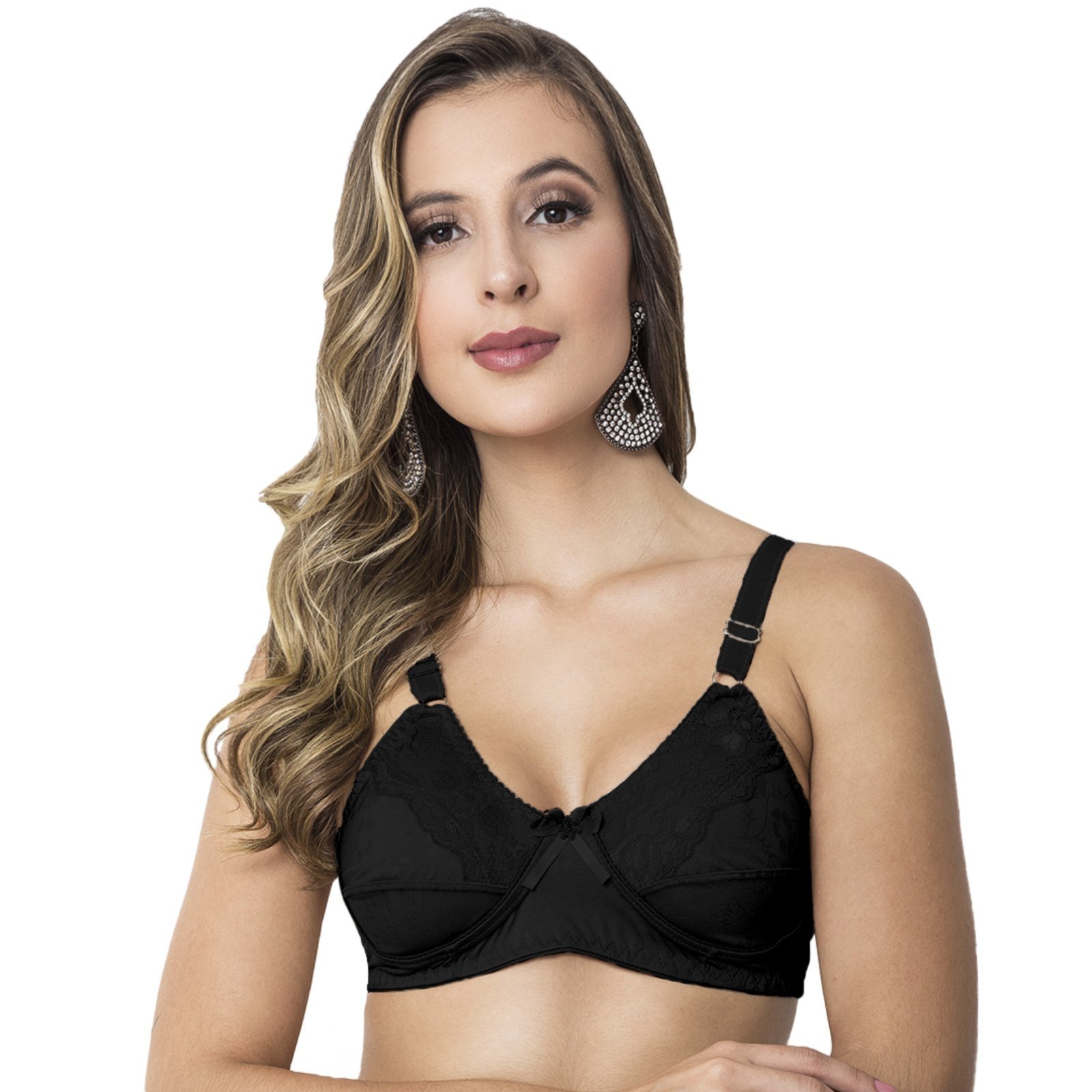Sutiã Tetê Variedades Microfibra Confortável Fresco Preto