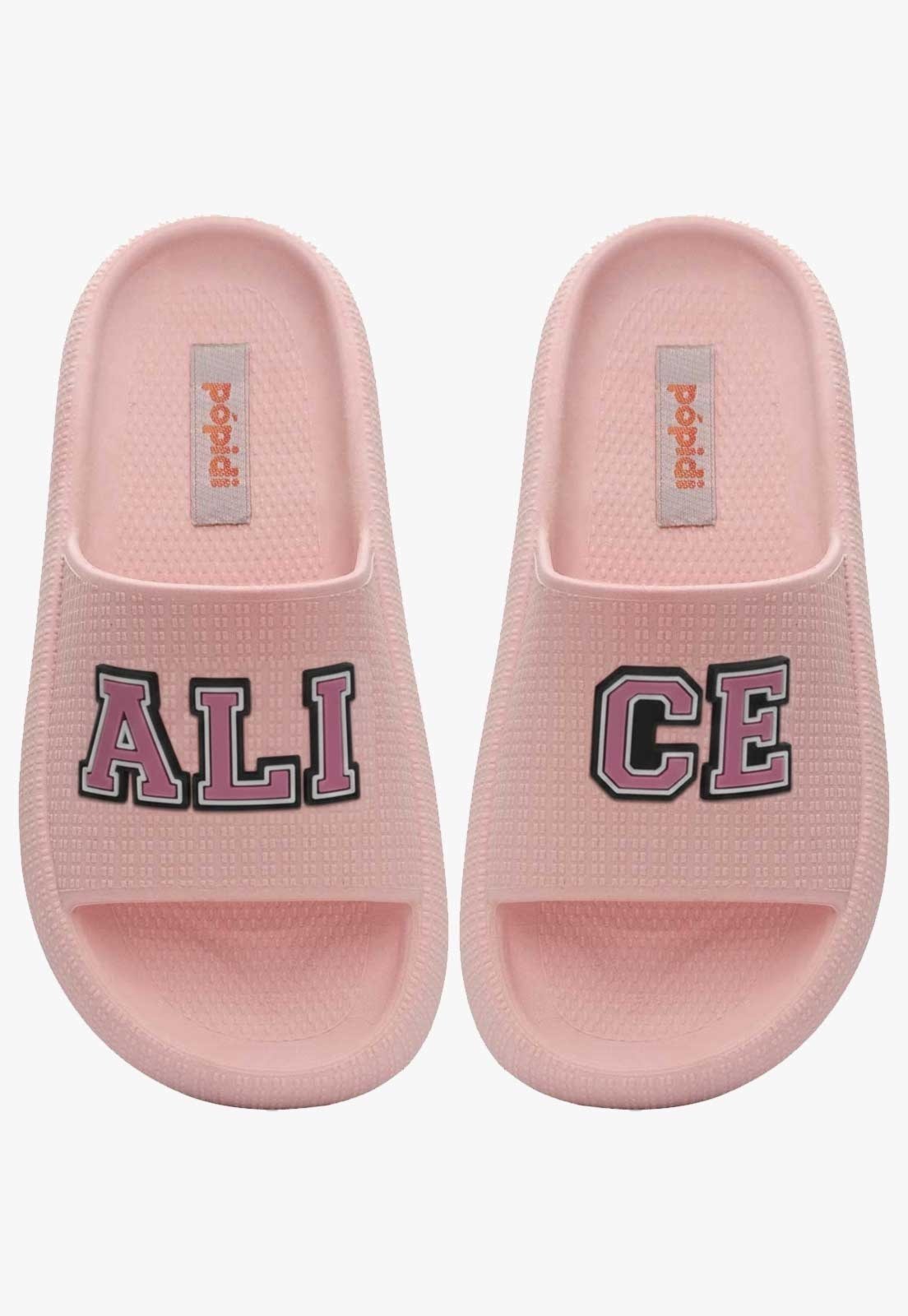 Infantil - Chinelo Pópidi Personalizado ALICE Estilo Nuvem Rosa