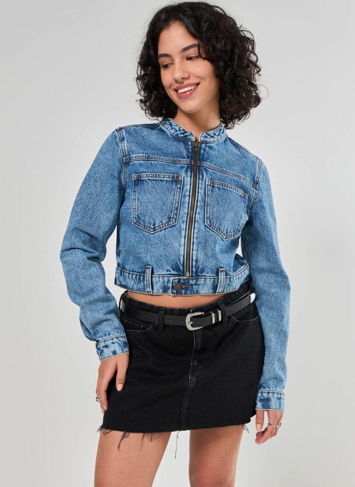 Vista 2 Jaqueta Jeans Biker Youcom azul Youcom azul