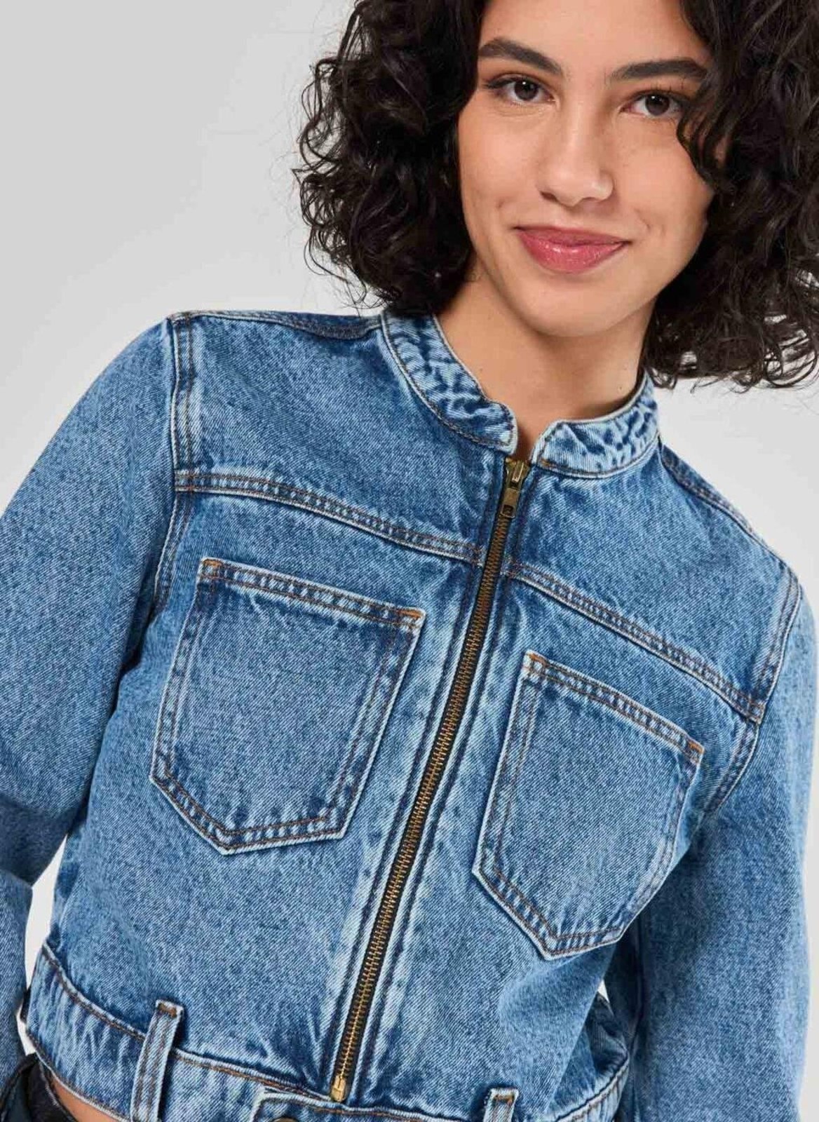Vista 3 Jaqueta Jeans Biker Youcom azul Youcom azul