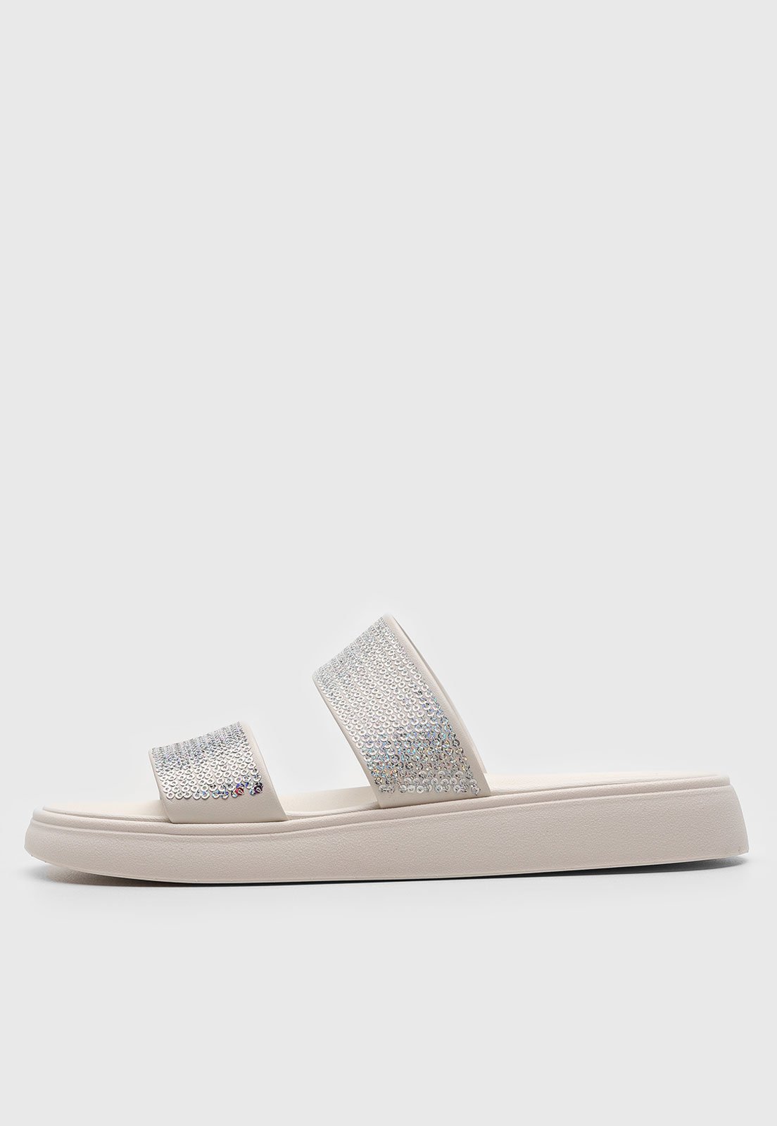 Vista 2 Sandália Flat Moleca Lantejoula Off-White off-white white MOLECA off-white white