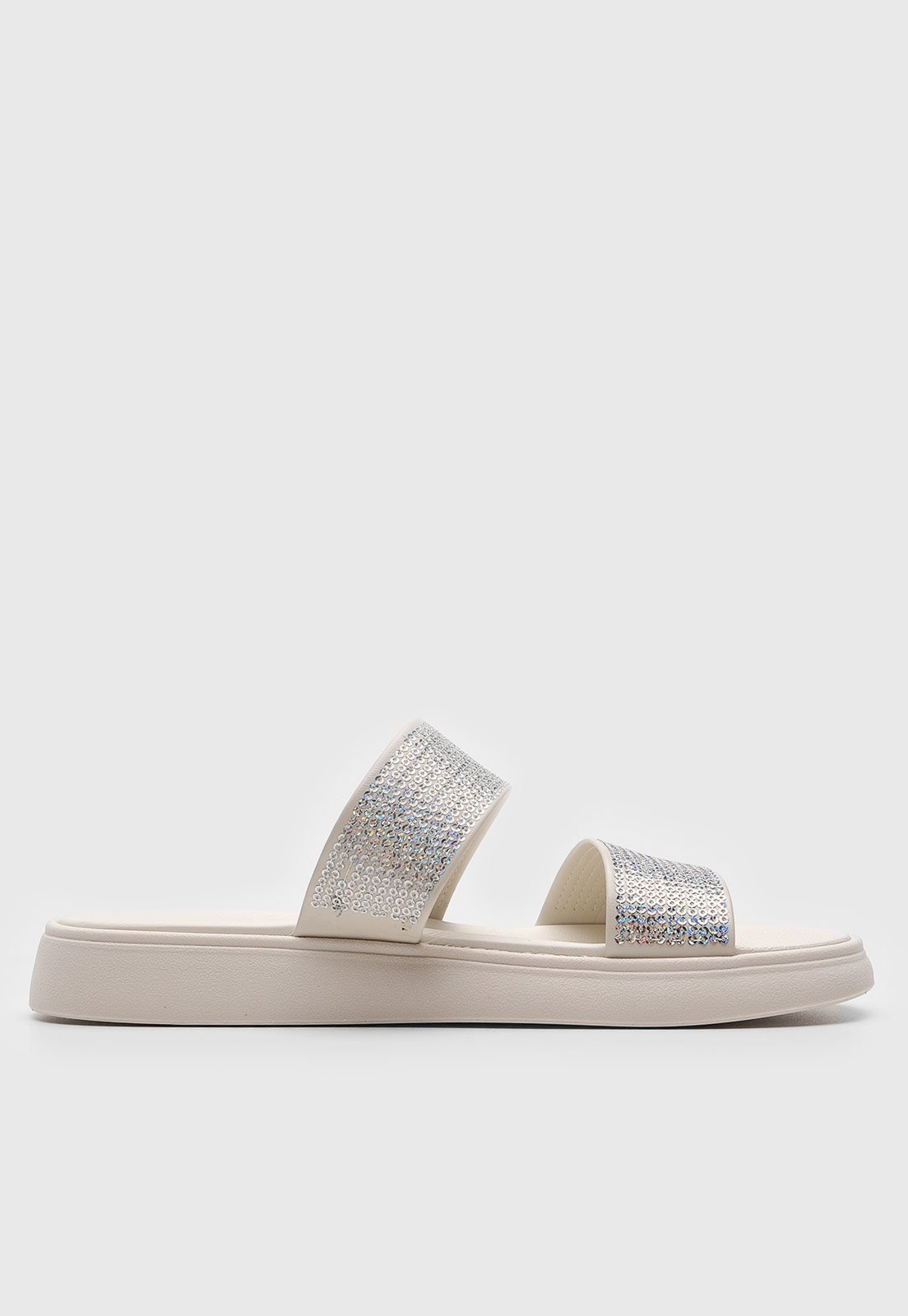 Vista 3 Sandália Flat Moleca Lantejoula Off-White off-white white MOLECA off-white white
