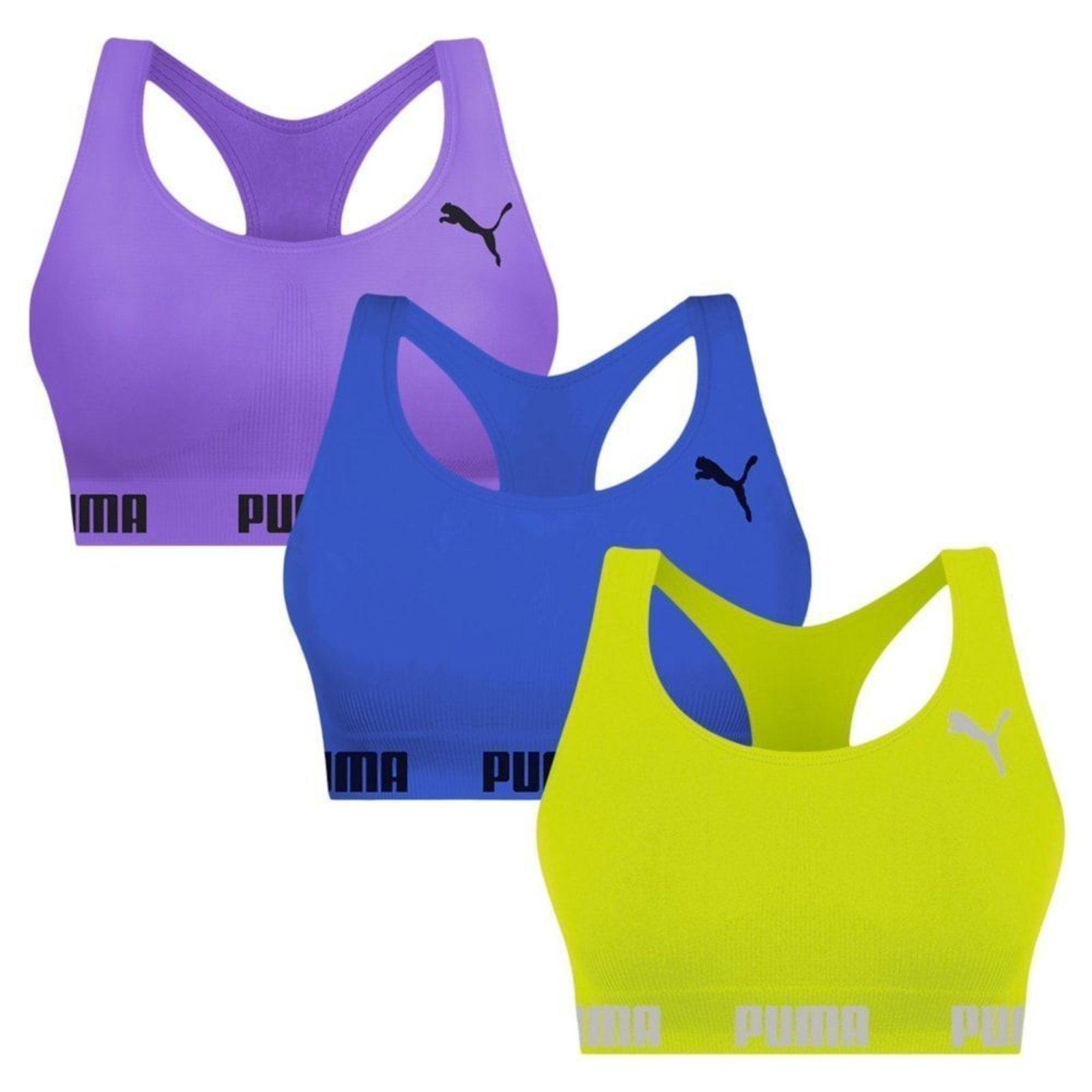 Kit 3 Tops Puma Nadador Sem Costura Feminino – Verde – puma