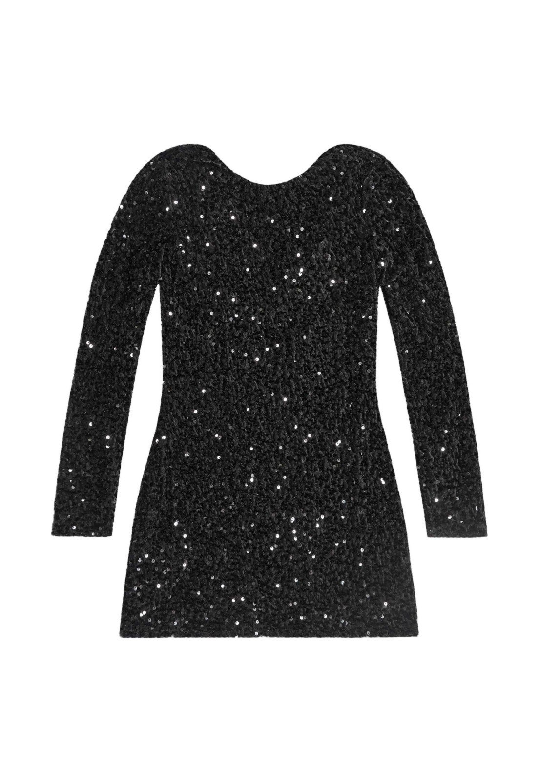 Vista 3 Infantil - Vestido Juvenil em Paetê Gloss Gloss preto