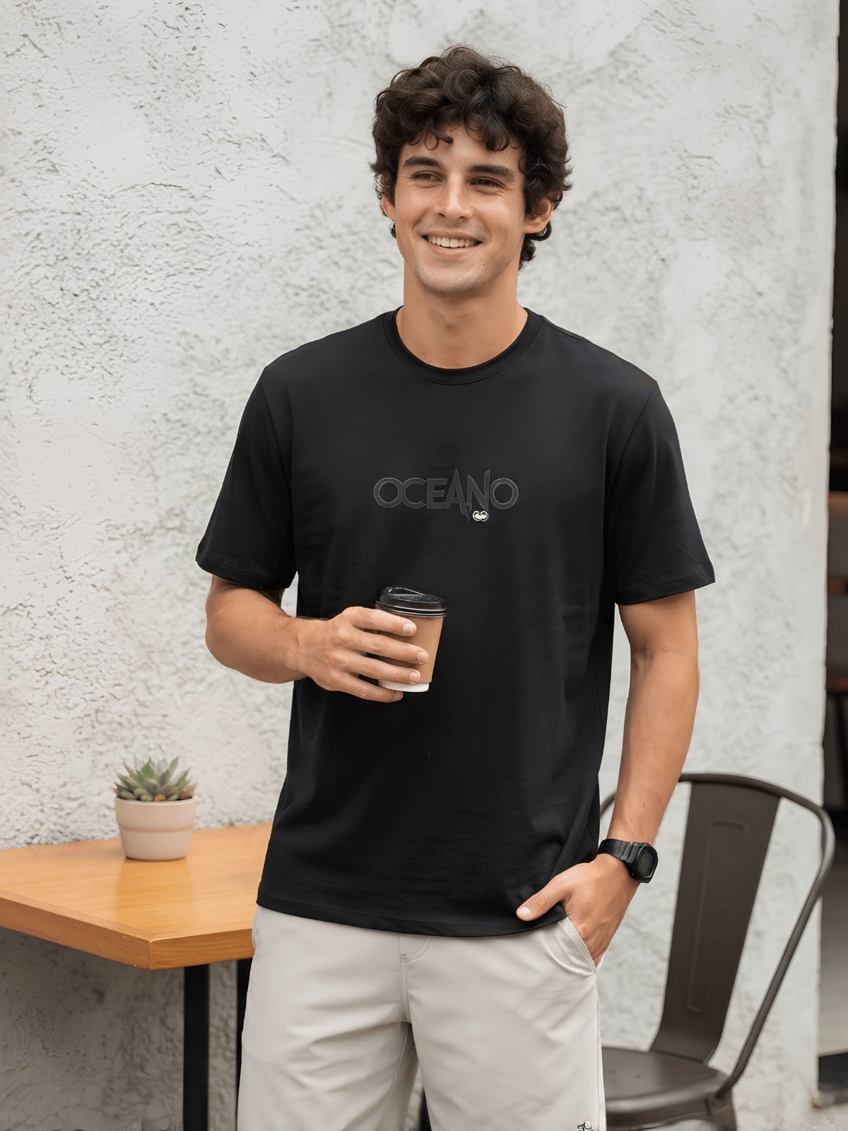 Camiseta Masculina Relevo Fresh Oceano