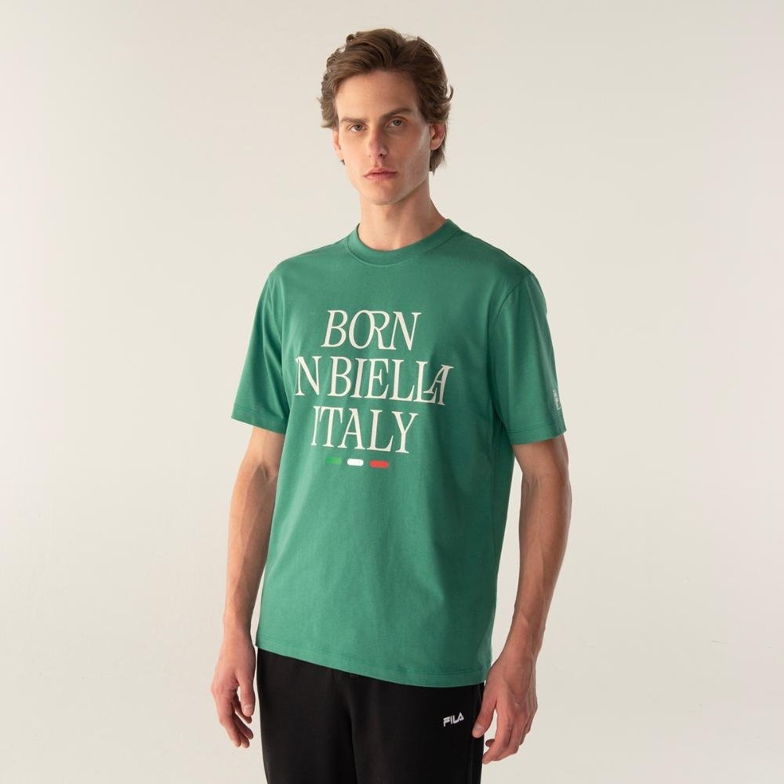 Camiseta Fila Comfort Born In Biella Letter Masculina Incolor