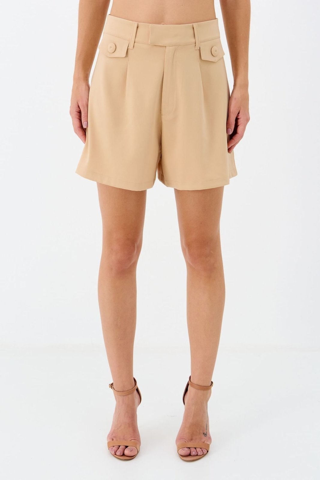 Short Alfaiataria Com Pregas ACT Feminino