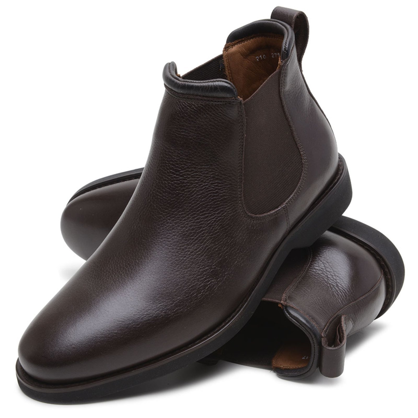 Bota Masculina Chelsea Veritimo Couro Social Botina Robusta Clássica Palmilha Gel Conforto Café