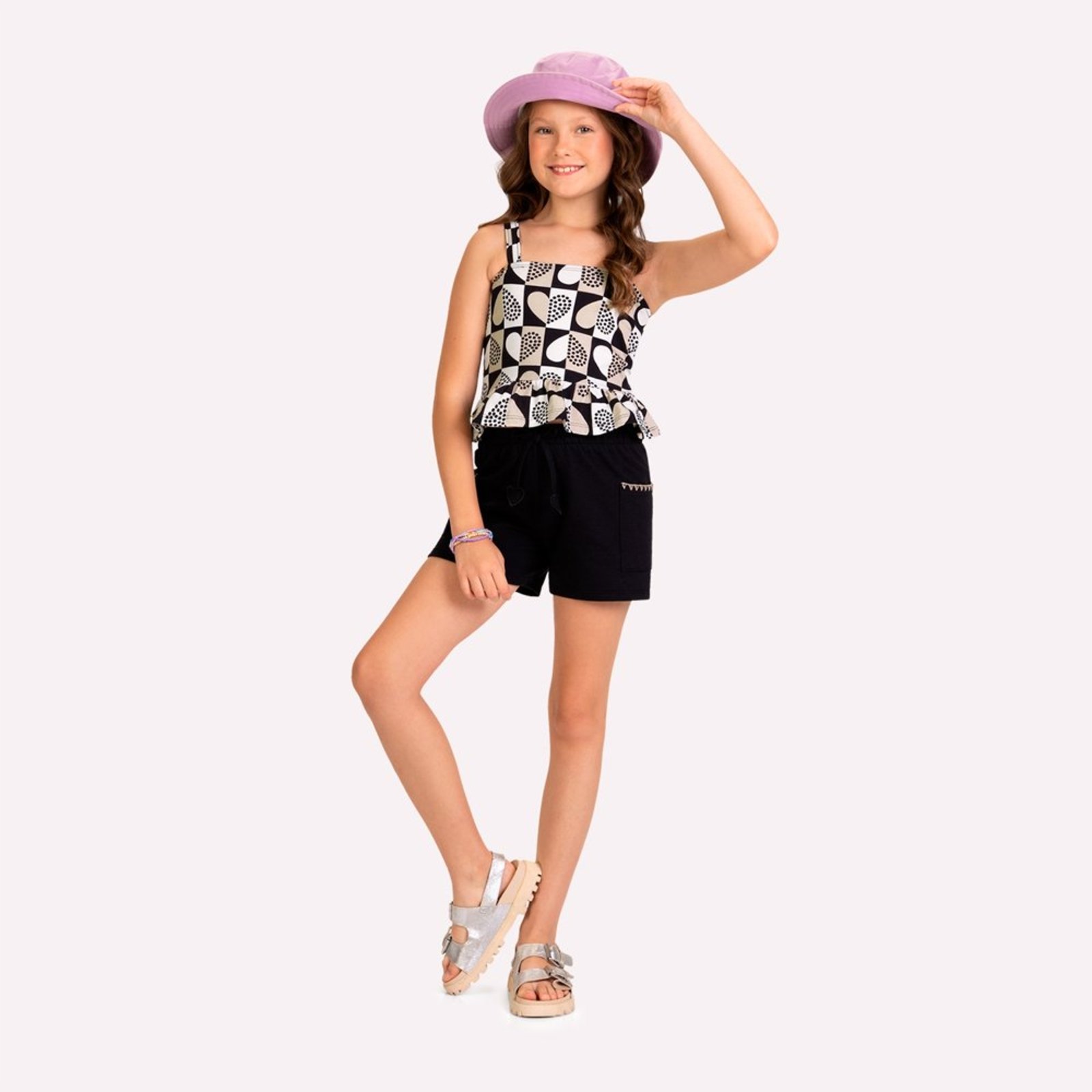 Infantil - Conjunto Menina Corações Kyly