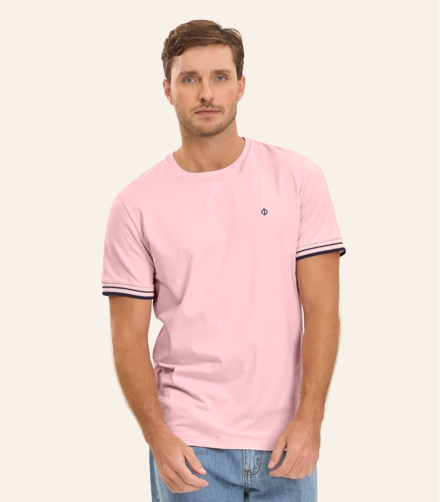 Camiseta Cotton Leve Masculina Básica Diametro Rosa