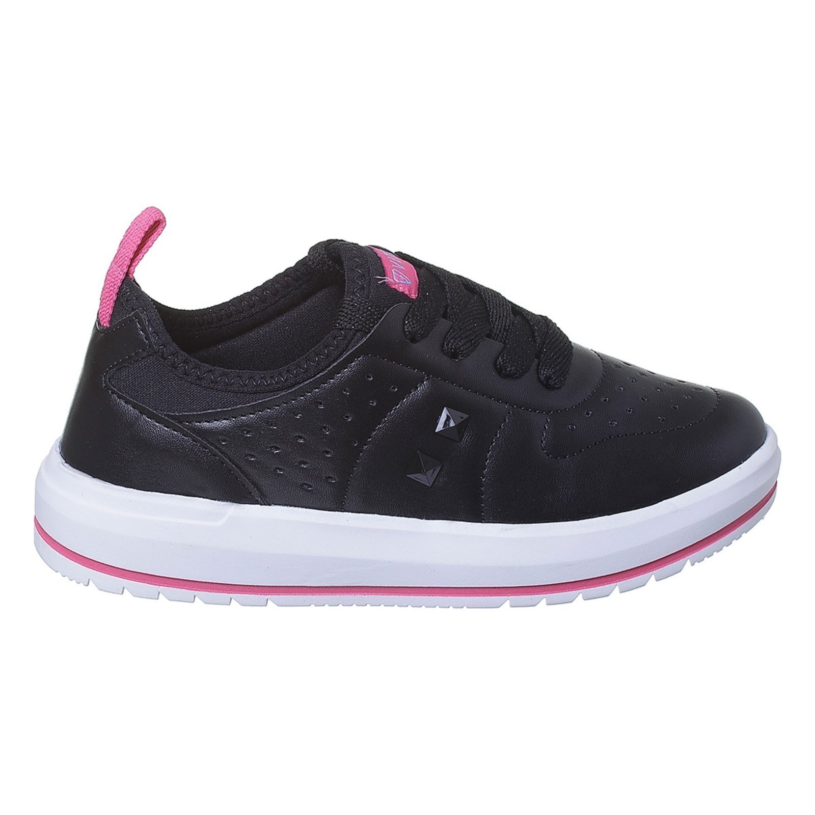 Vista 3 Infantil - Tênis Infantojuvenil Feminino Pé com Pé Vitz Star Pedraria Sintético Footz preto Footz preto