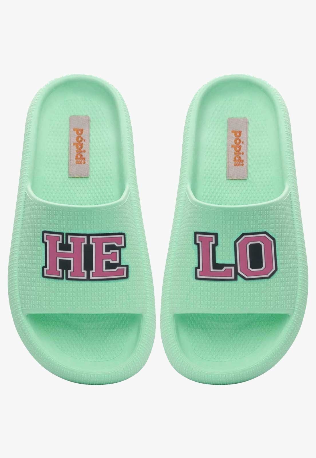 Infantil - Chinelo Pópidi Personalizado HELO Estilo Nuvem Verde