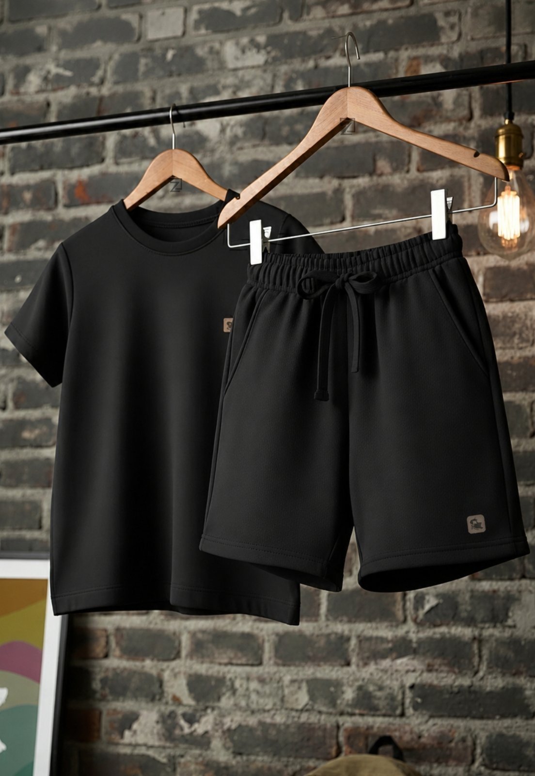 Infantil - Conjunto Shorts e Blusa Moletinho Daze Modas Preto