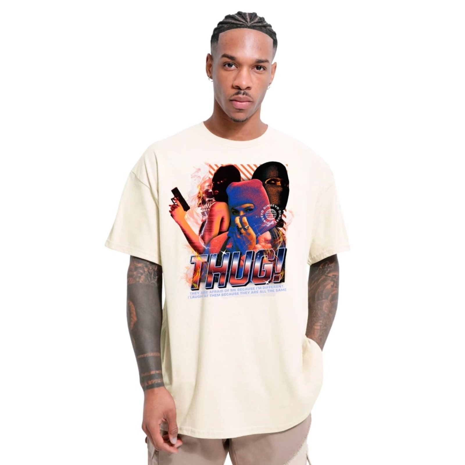 Camiseta Oversized Thug DNV Marfim
