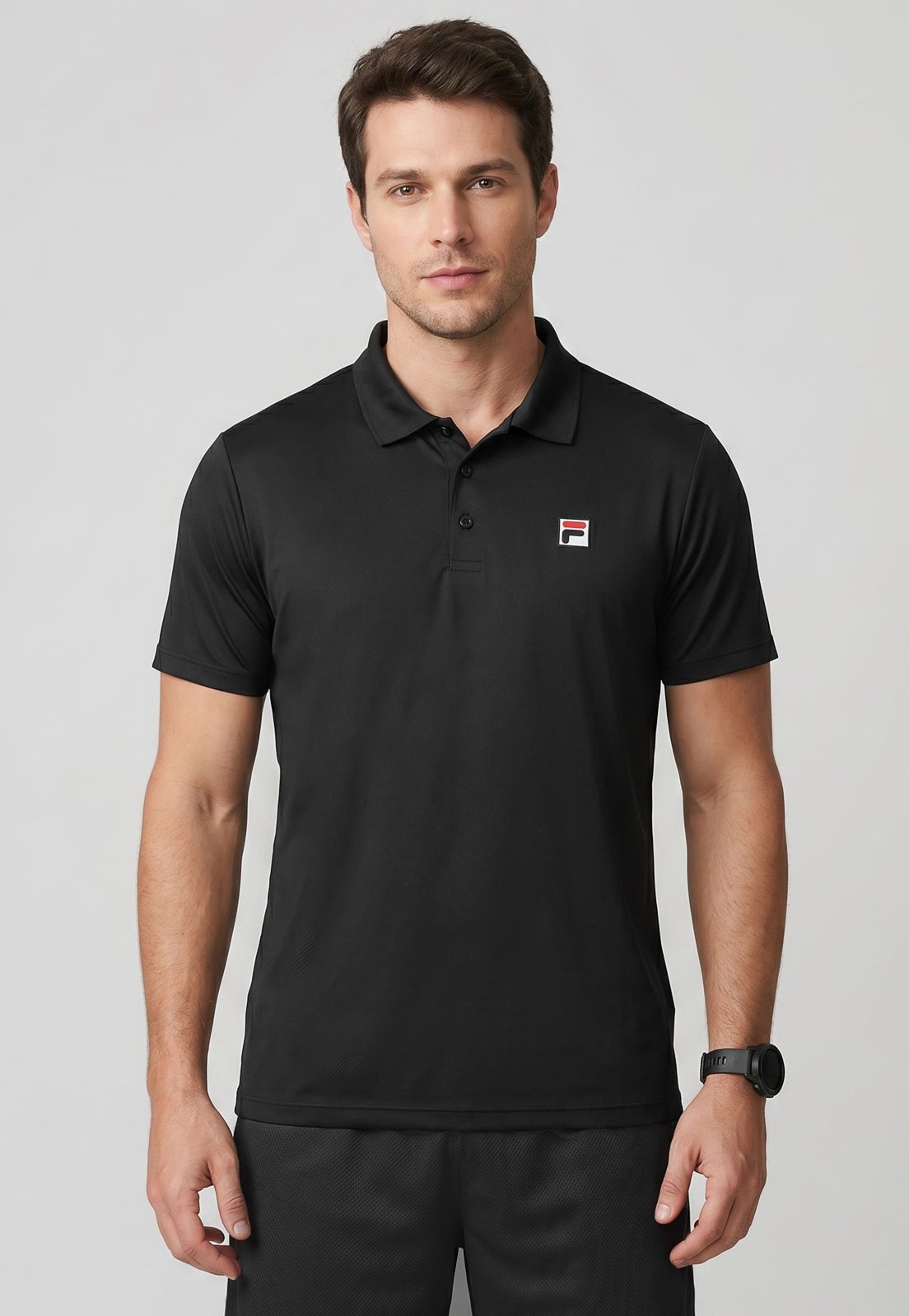 Polo Masculina Fila Clássica Preta