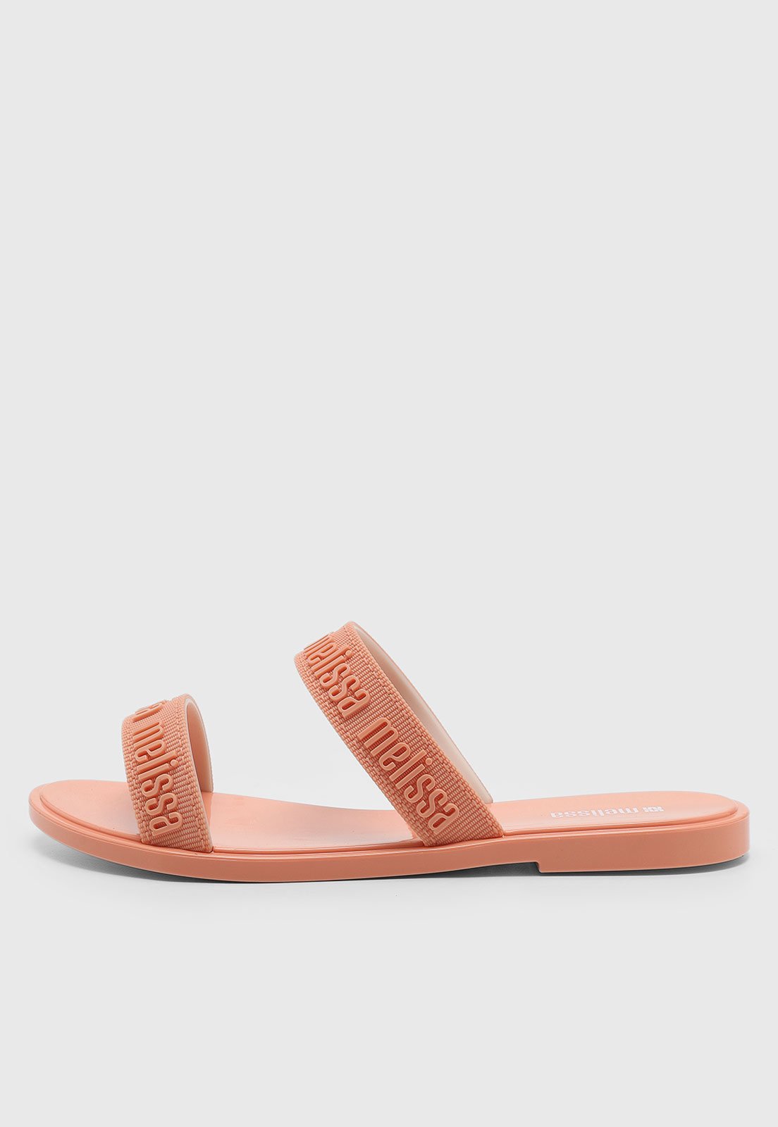Chinelo Slide Feminino Melissa Tiras Logo Coral