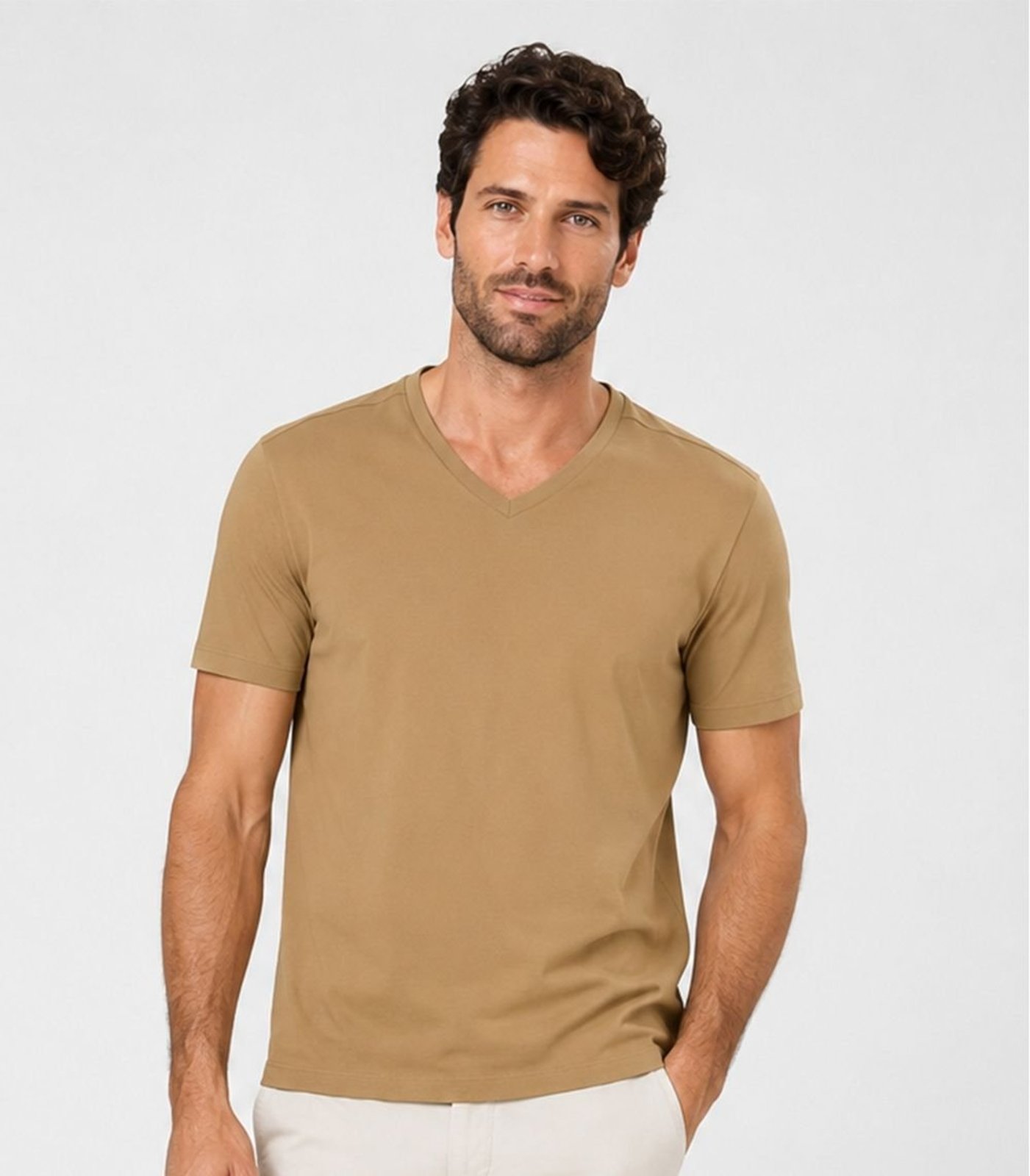 Camiseta Meia Malha Básica Masculina Kohmar Marrom