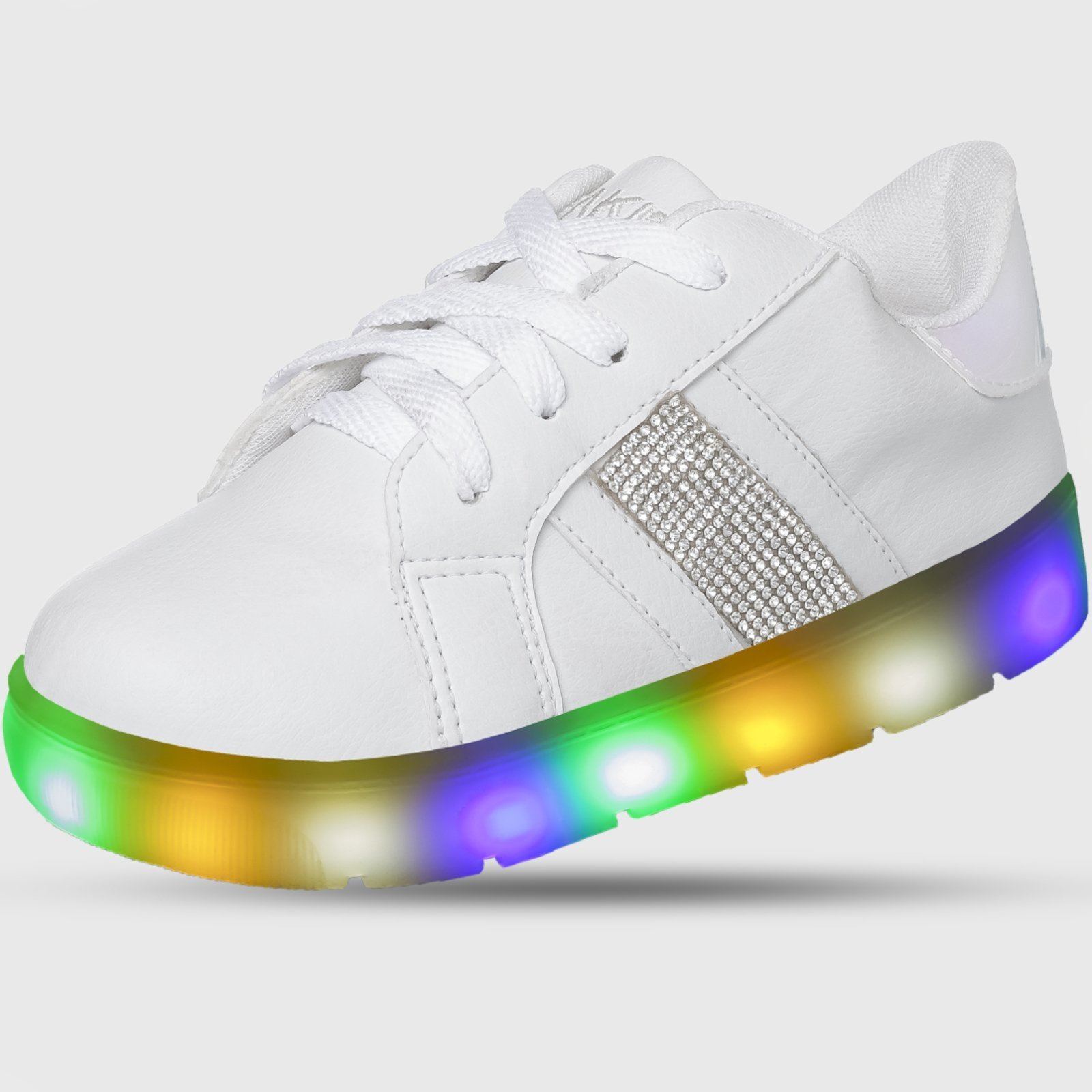 Infantil - Tênis Beakid Menina Com Luz Led Luzinha Que Pisca Branco