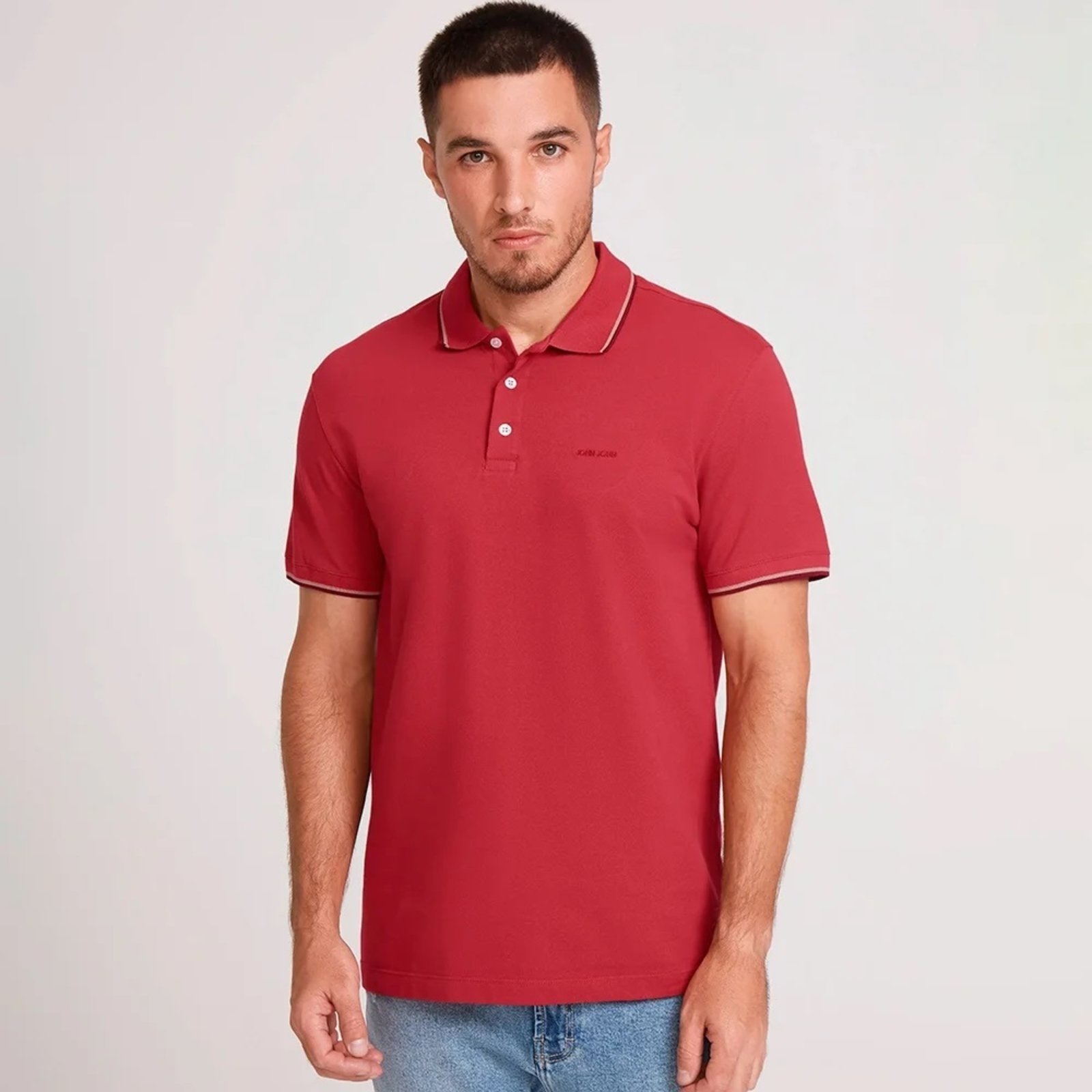 Camisa Polo John John Regular 2 Line In25 Vermelho Masculino